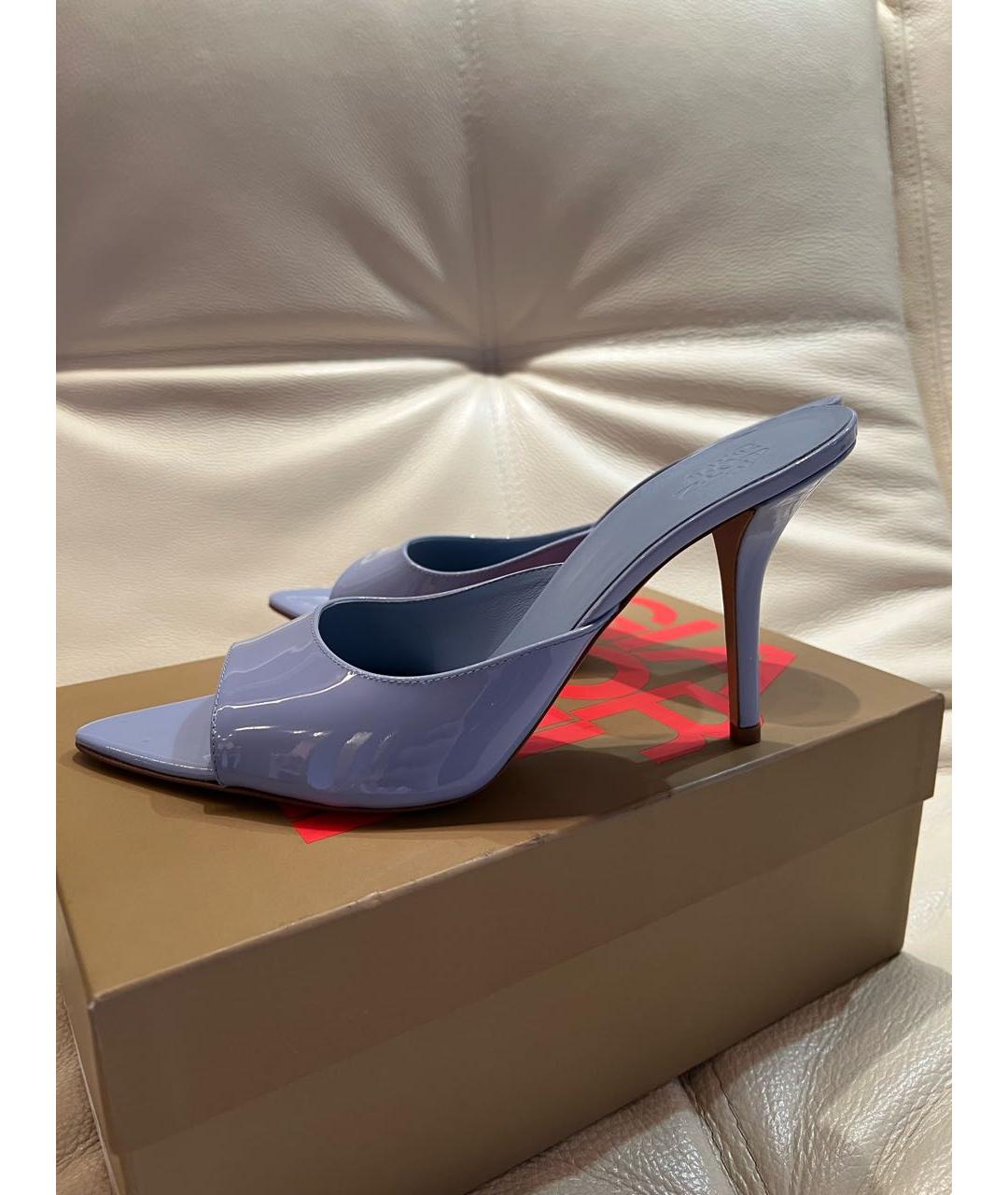GIABORGHINI Голубые мюли из лакированной кожи, фото 7