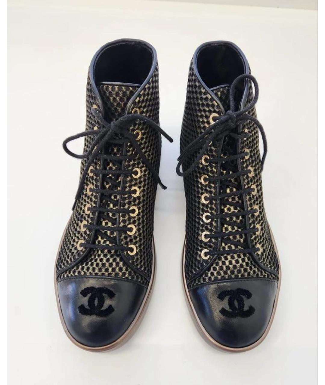 CHANEL Черные кожаные ботинки, фото 2