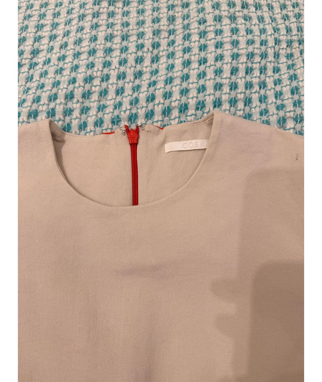 COS Бежевая хлопко-эластановая блузы, фото 6