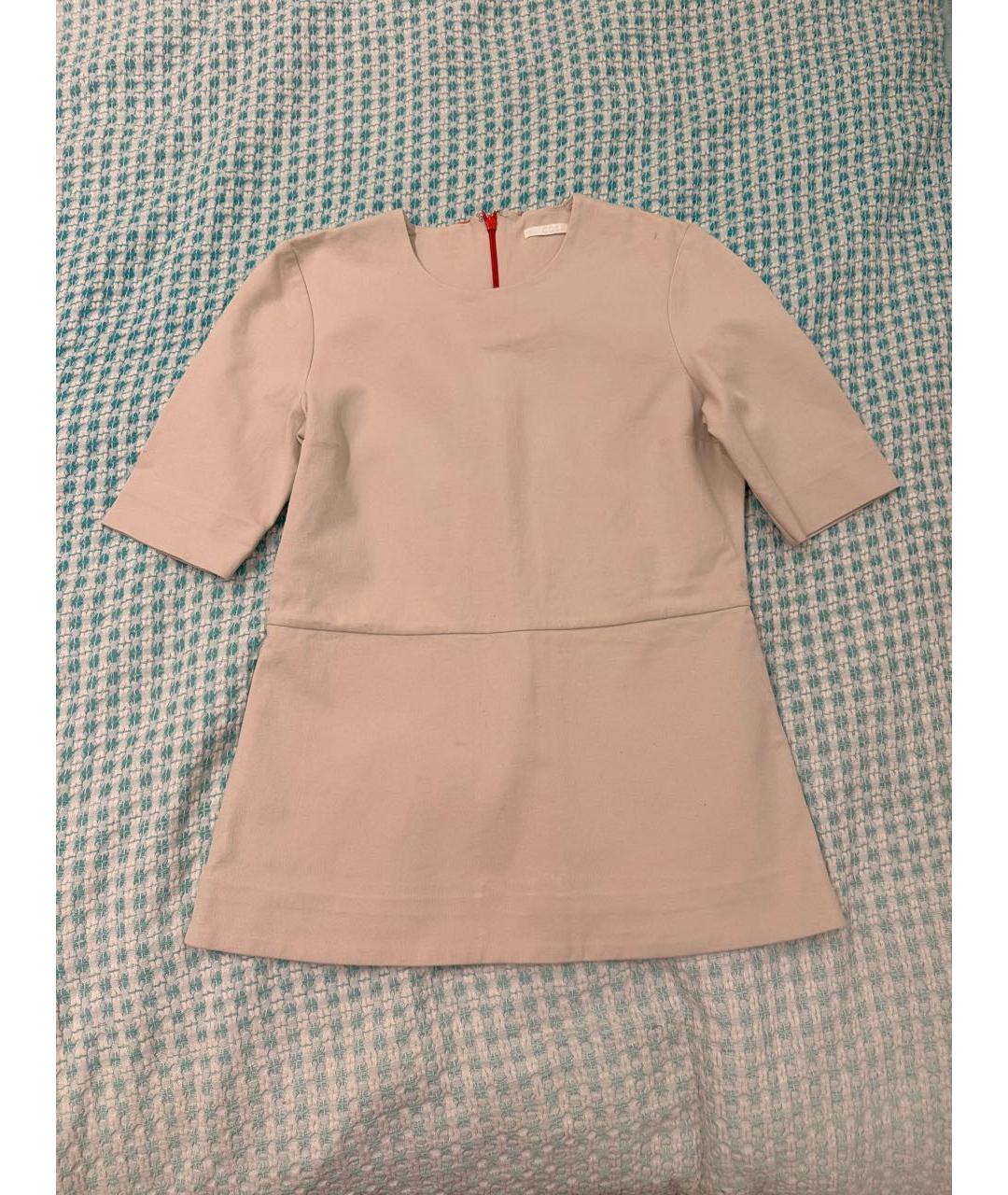 COS Бежевая хлопко-эластановая блузы, фото 7