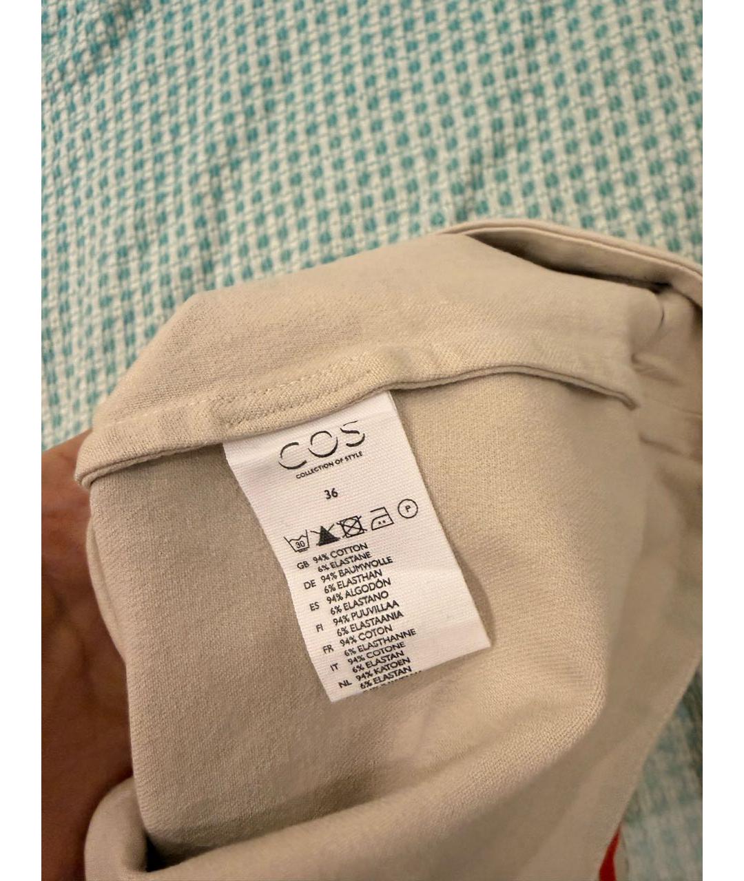 COS Бежевая хлопко-эластановая блузы, фото 3