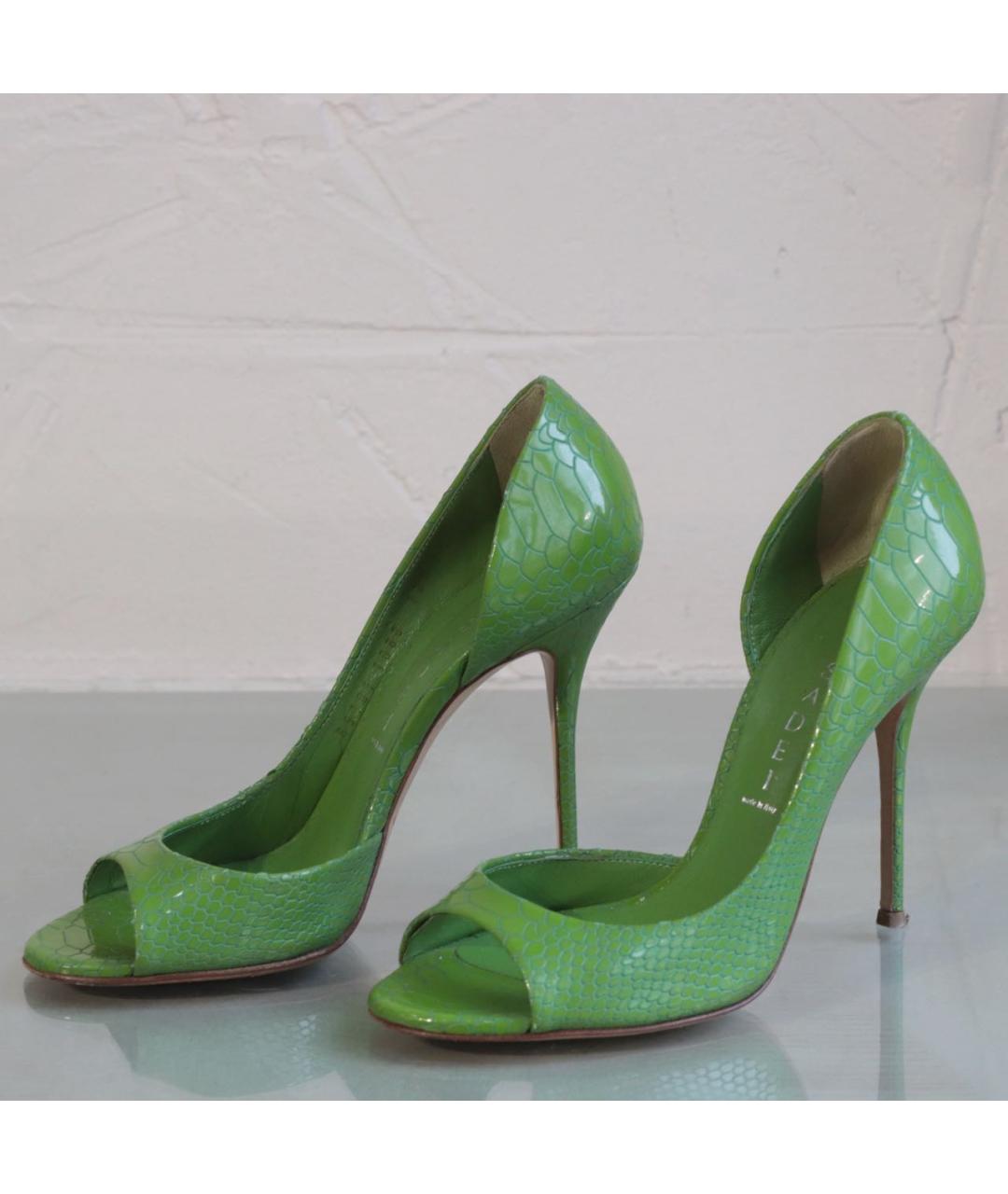CASADEI Зеленые кожаные туфли, фото 5