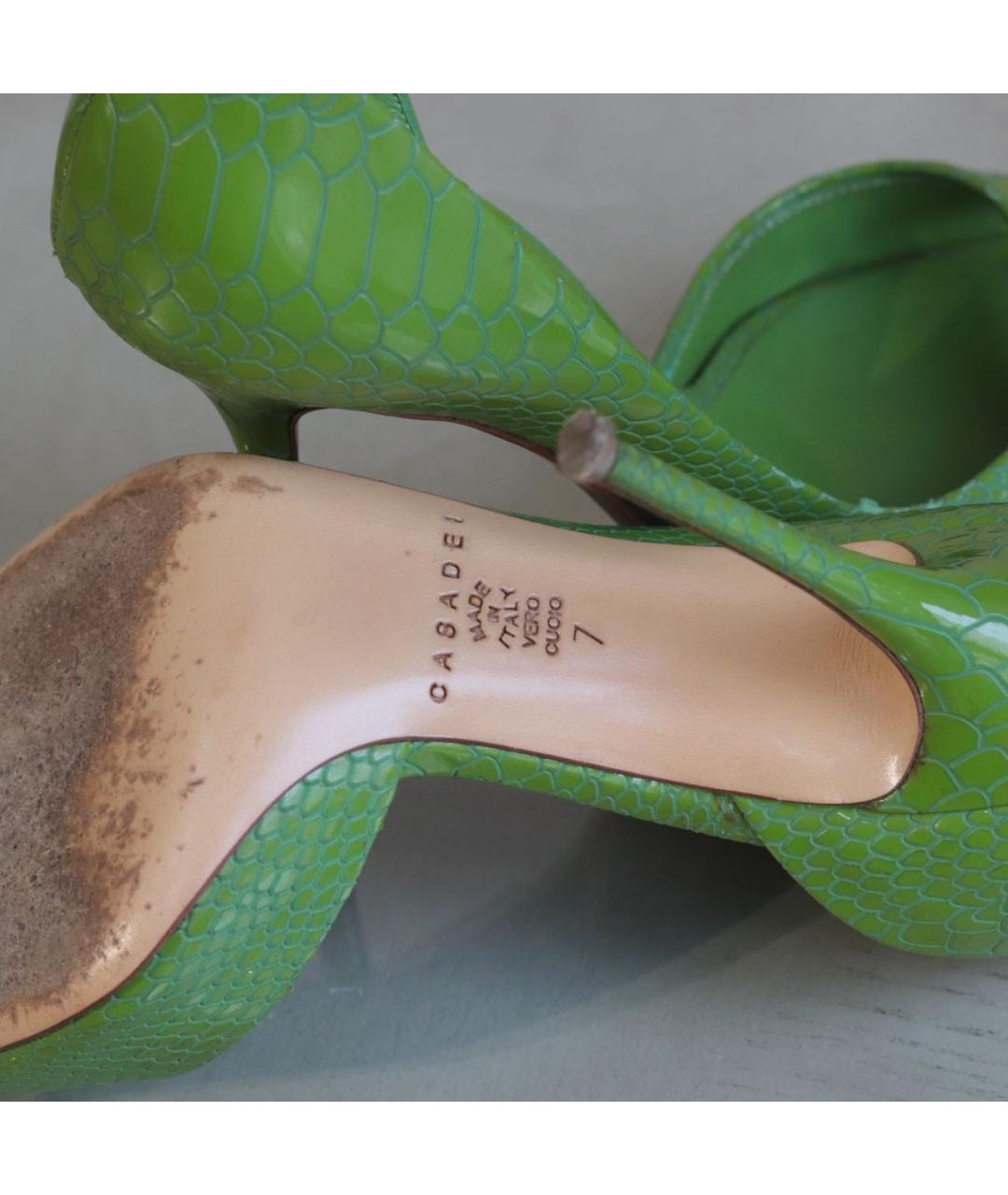 CASADEI Зеленые кожаные туфли, фото 8