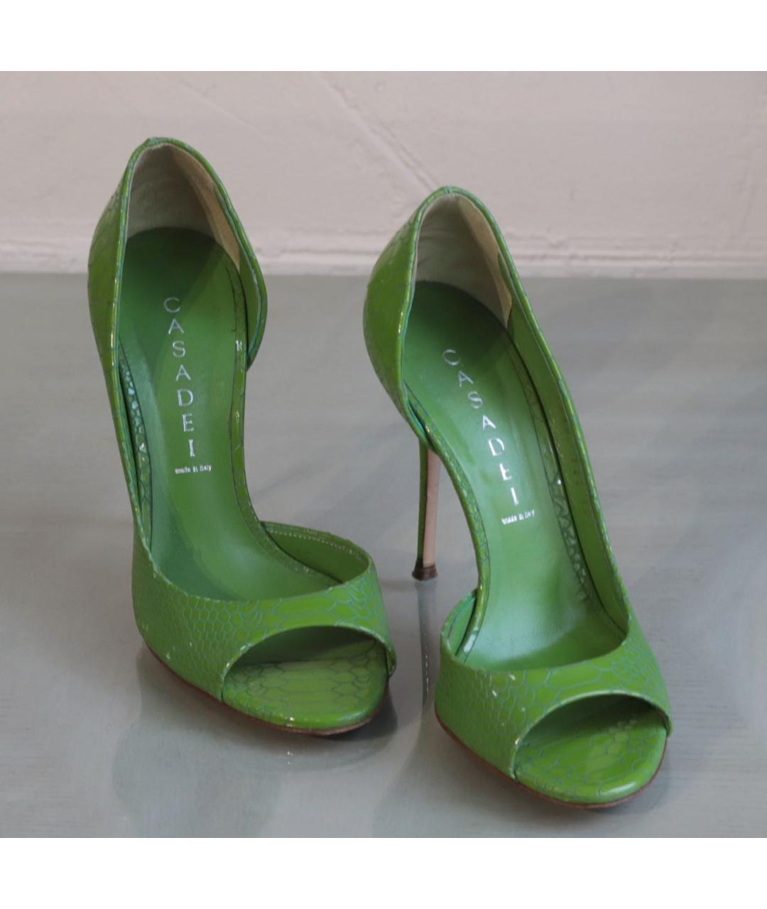 CASADEI Зеленые кожаные туфли, фото 3