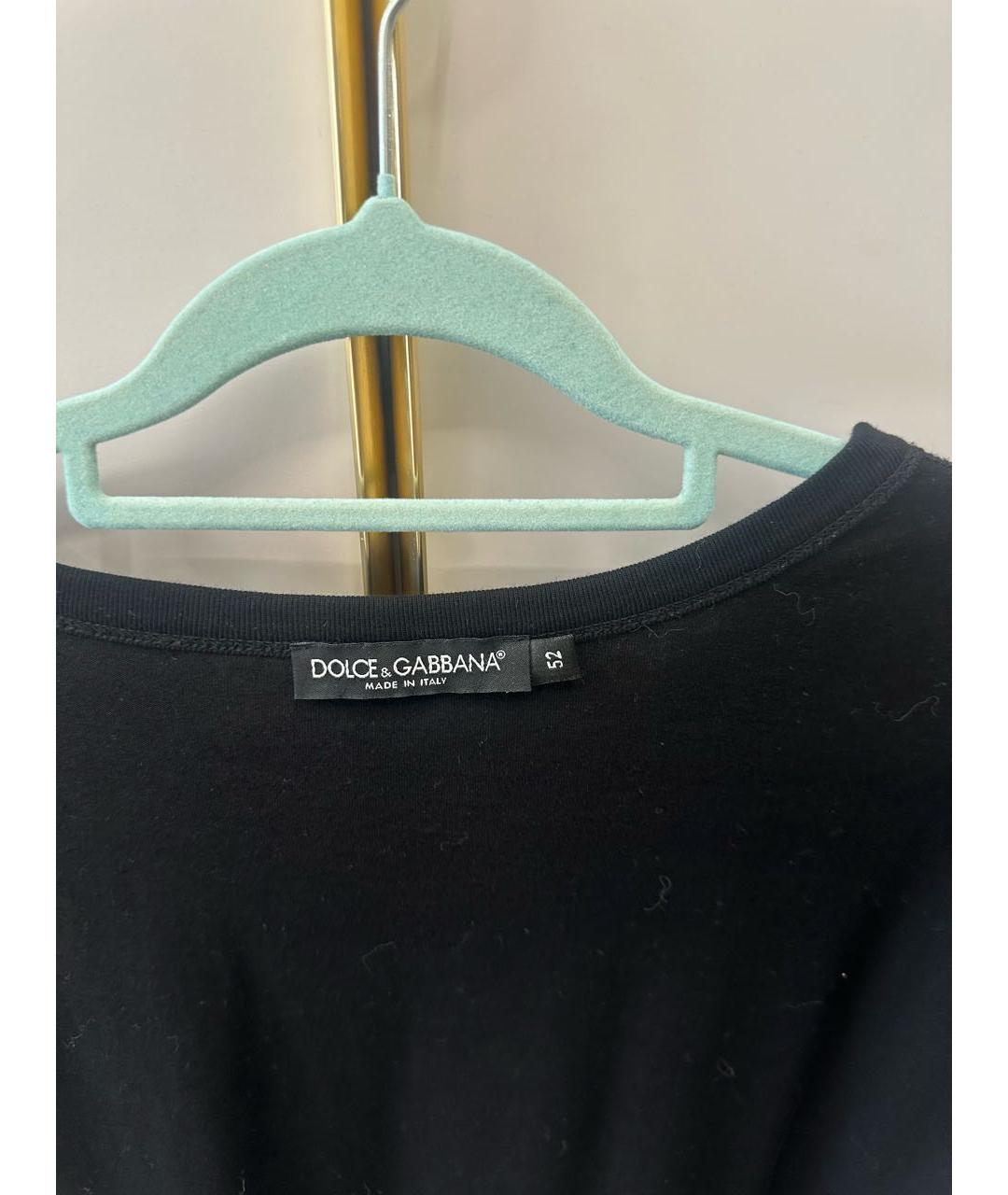 DOLCE&GABBANA Черная хлопковая футболка, фото 4