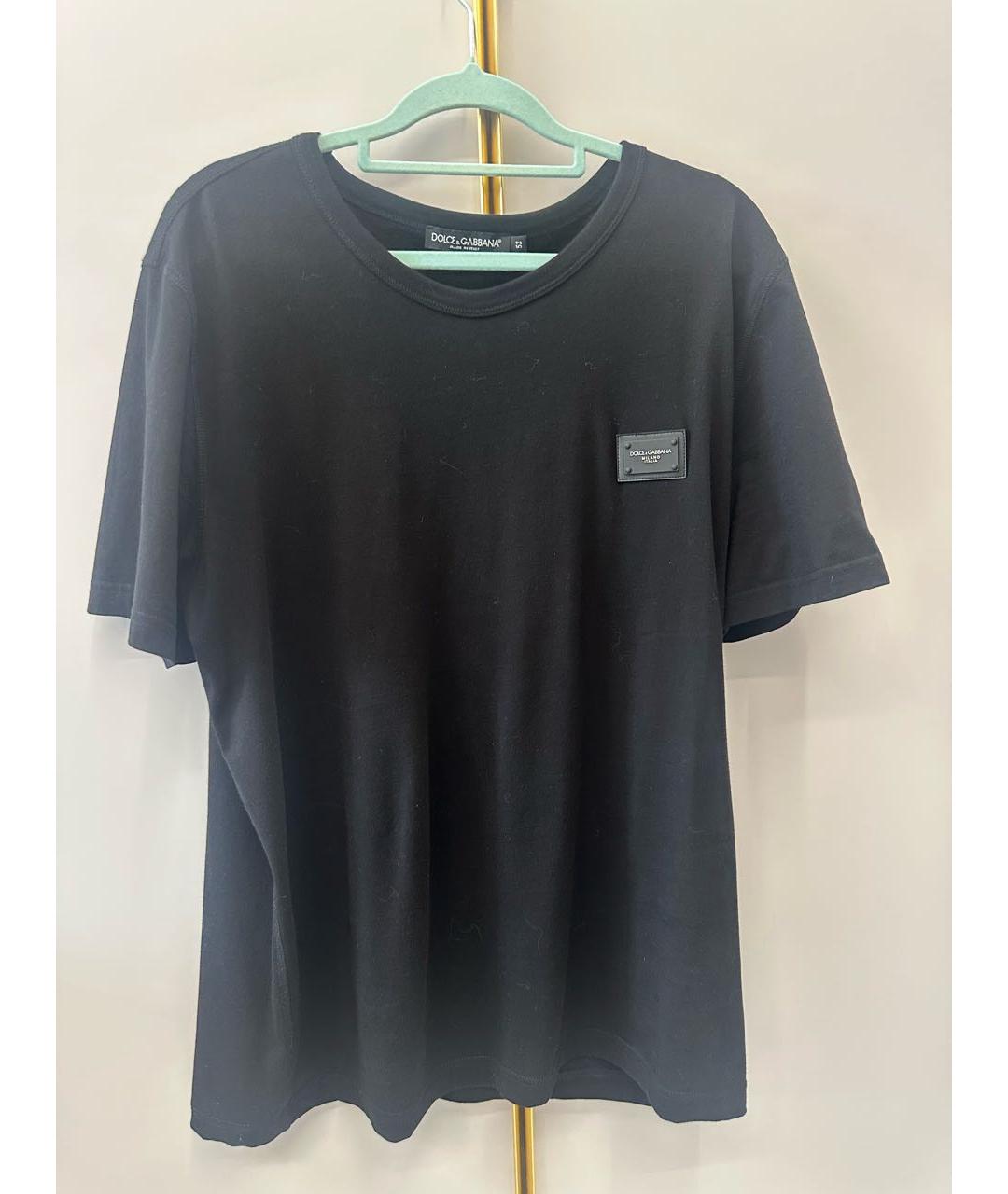 DOLCE&GABBANA Черная хлопковая футболка, фото 5