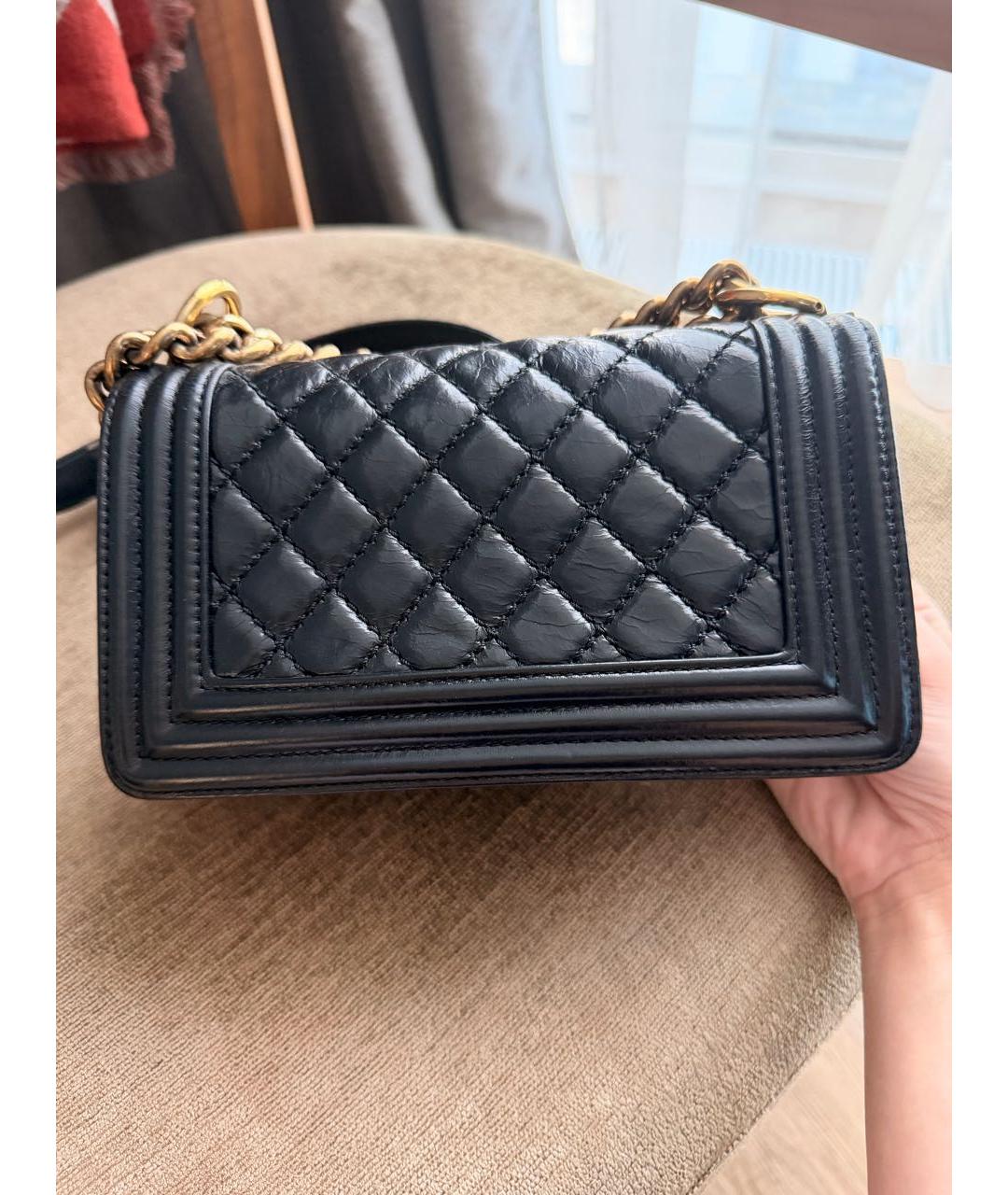 CHANEL Черная кожаная сумка через плечо, фото 3