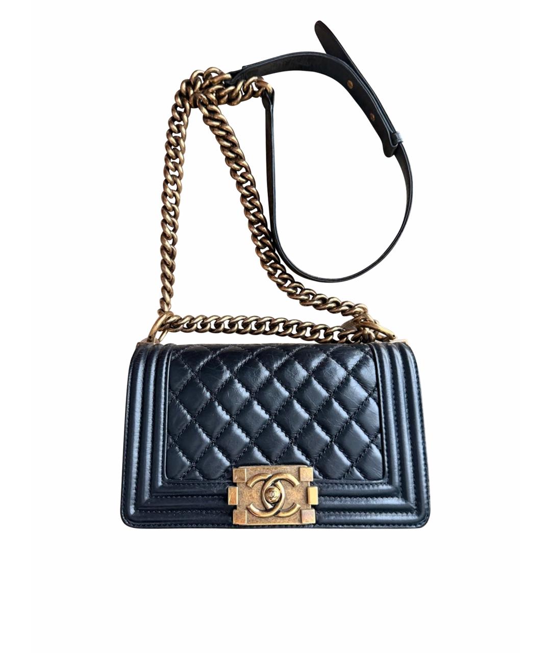 CHANEL Черная кожаная сумка через плечо, фото 1