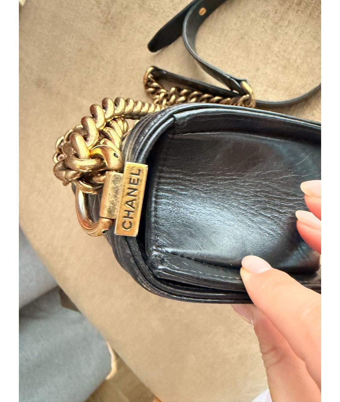 CHANEL Черная кожаная сумка через плечо, фото 6