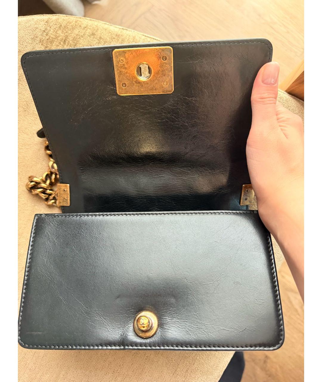 CHANEL Черная кожаная сумка через плечо, фото 5