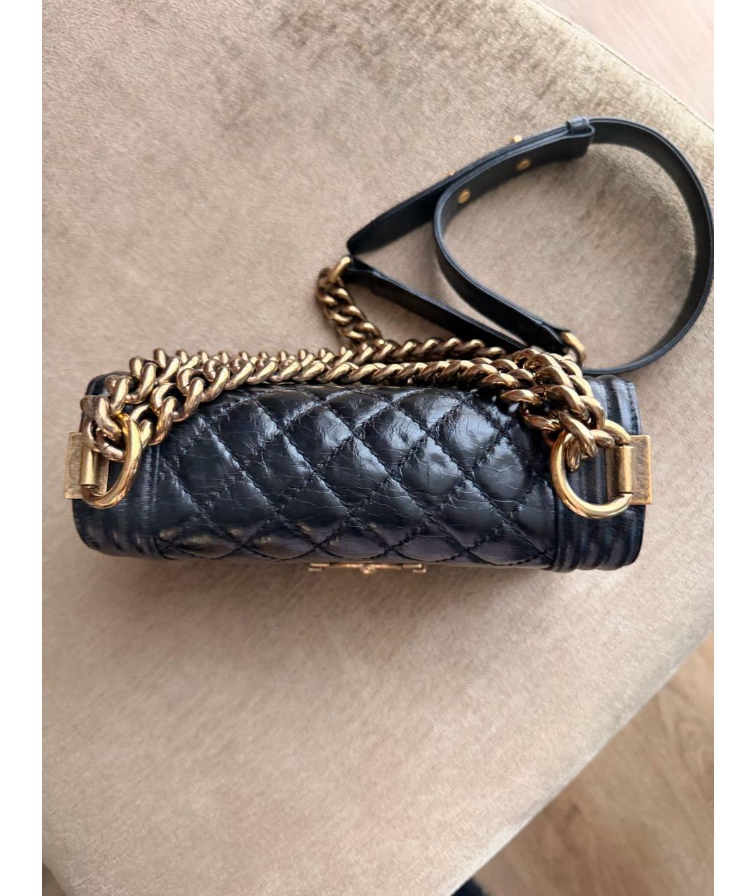 CHANEL Черная кожаная сумка через плечо, фото 7