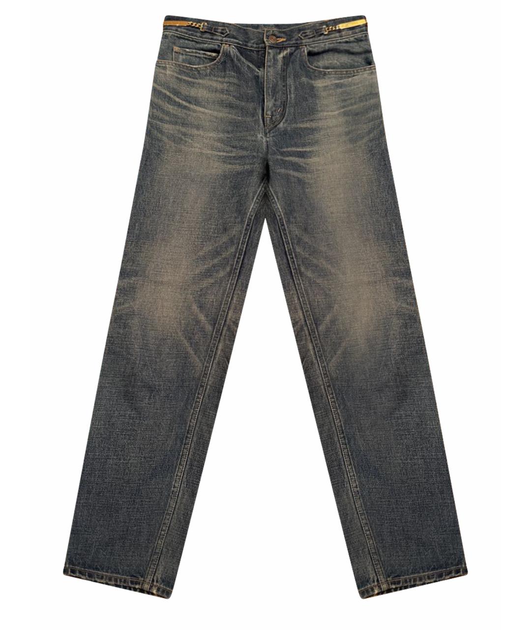 CELINE Синие хлопковые прямые джинсы, фото 1