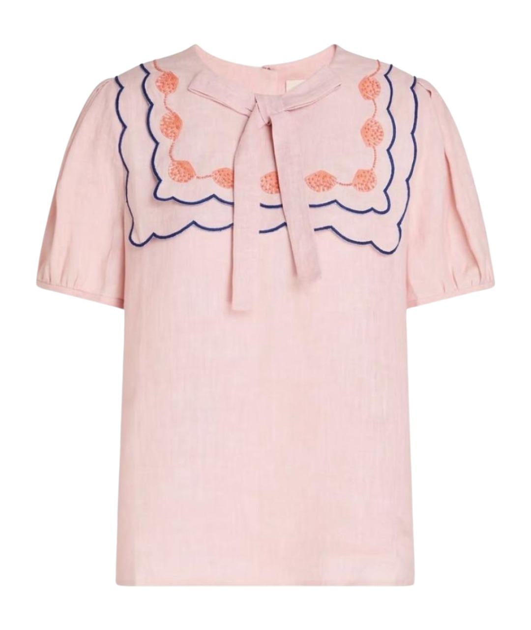 SALONI Коралловая льняная блузы, фото 1