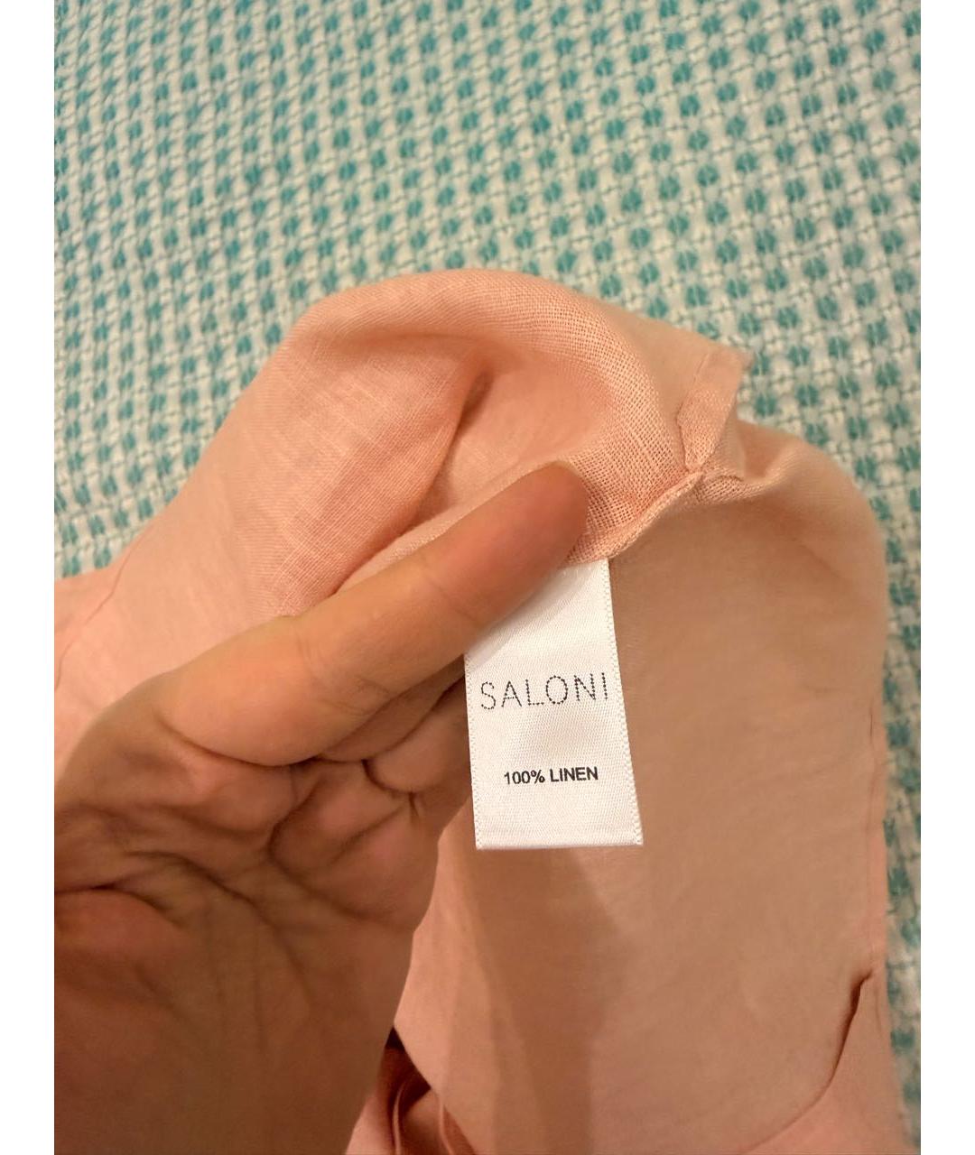 SALONI Коралловая льняная блузы, фото 4