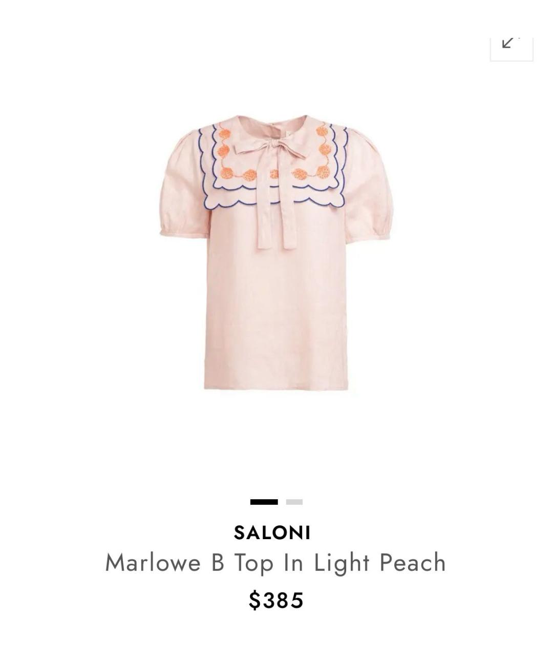 SALONI Коралловая льняная блузы, фото 8