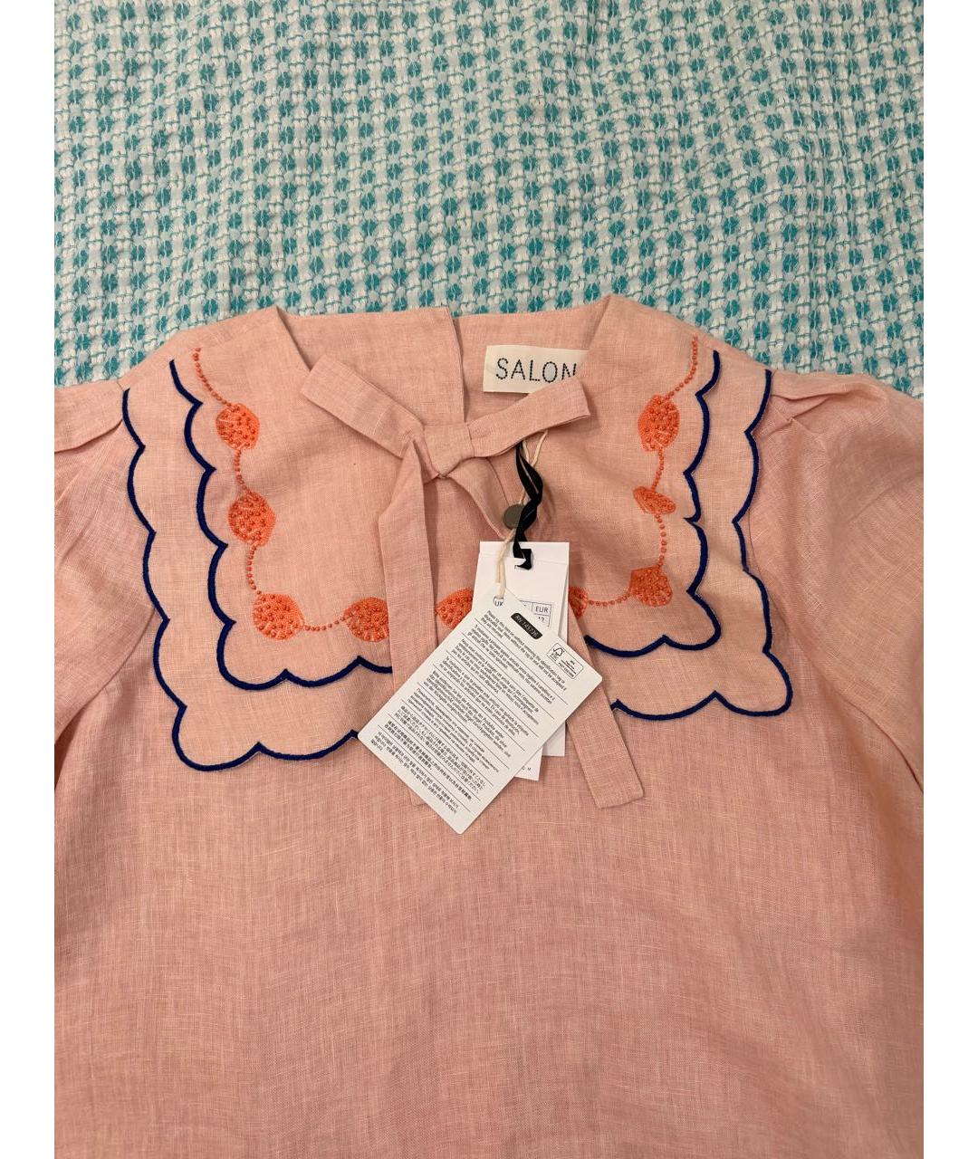 SALONI Коралловая льняная блузы, фото 6