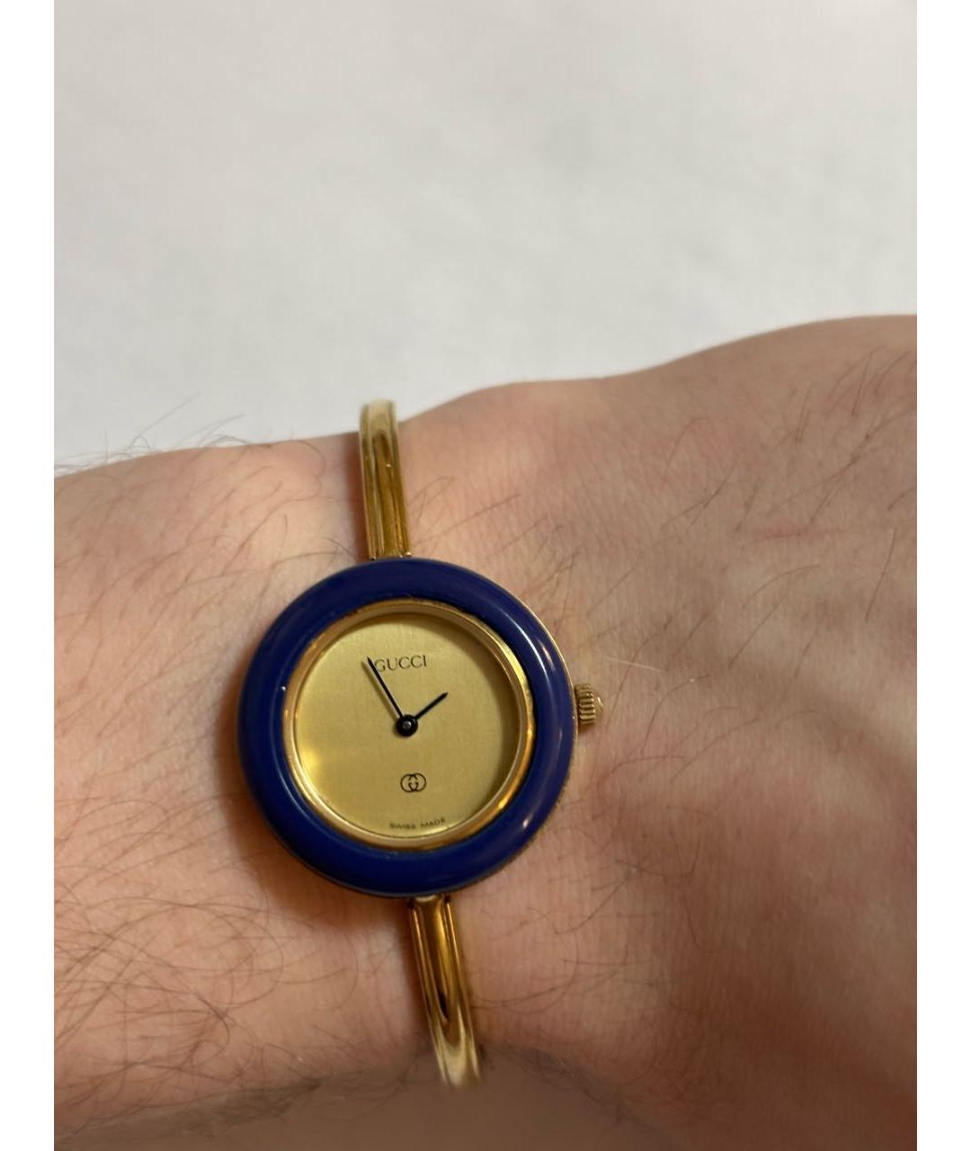 GUCCI Золотые стальные часы, фото 4