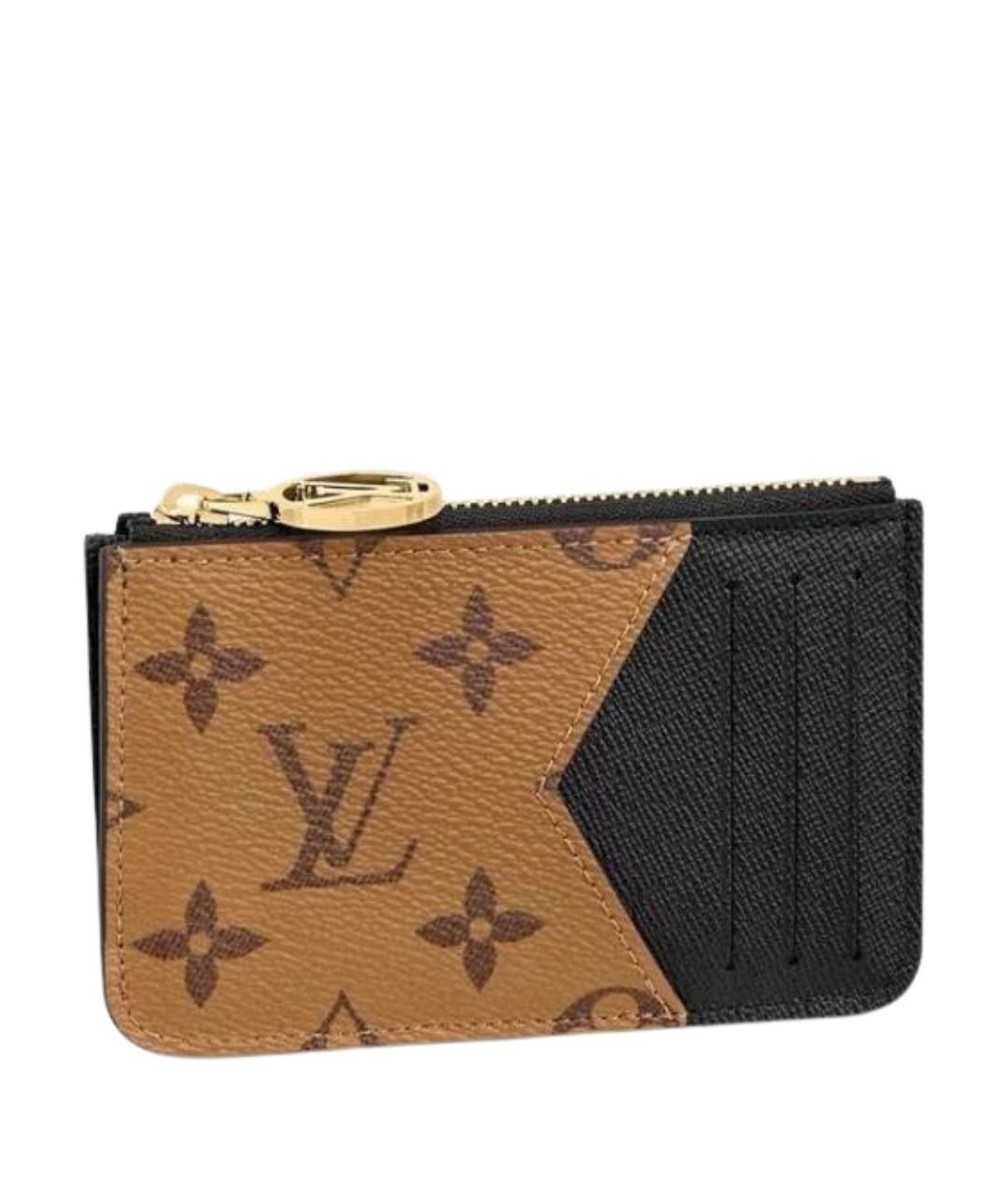 LOUIS VUITTON Коричневый кожаный кардхолдер, фото 1