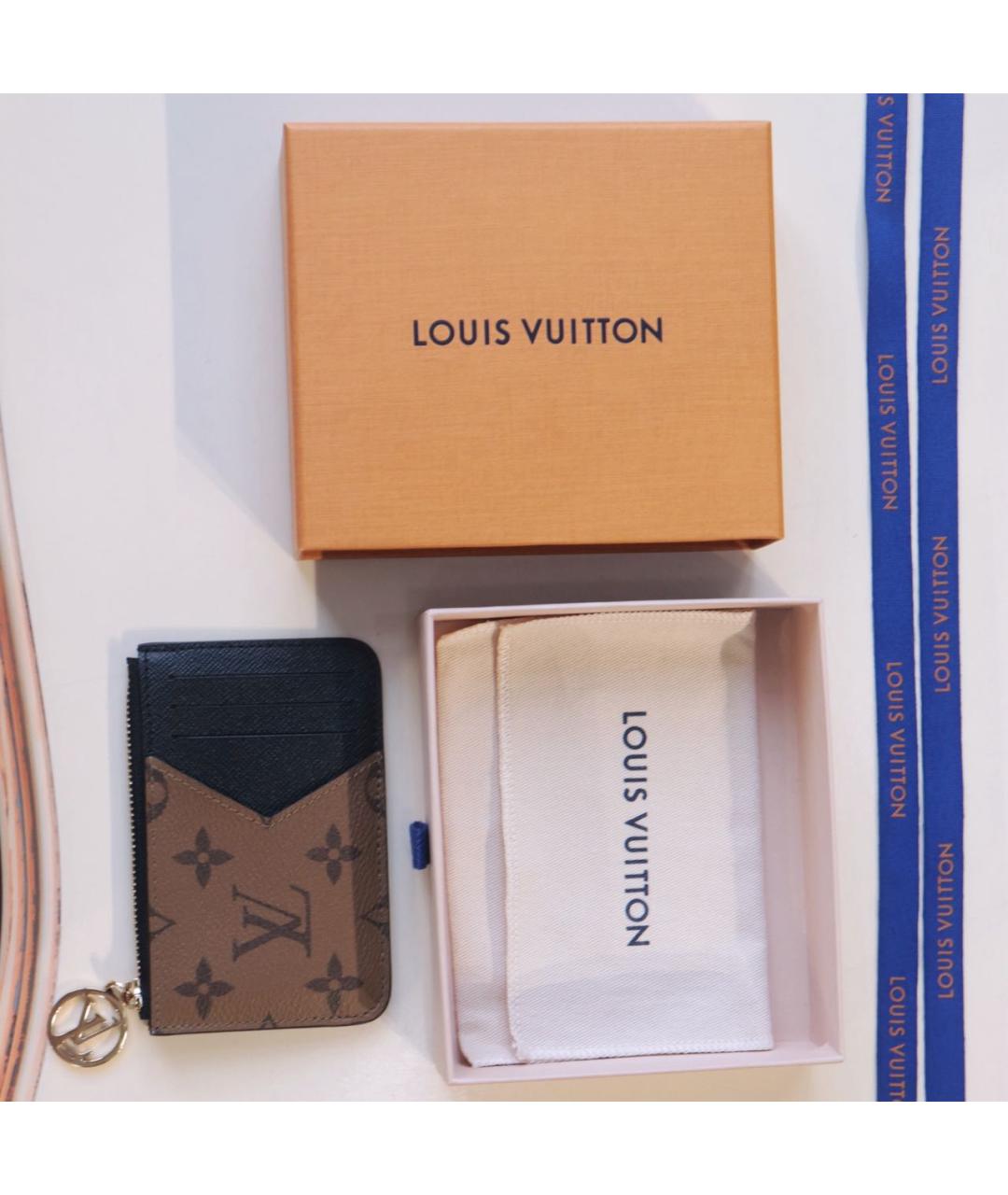 LOUIS VUITTON Коричневый кожаный кардхолдер, фото 2