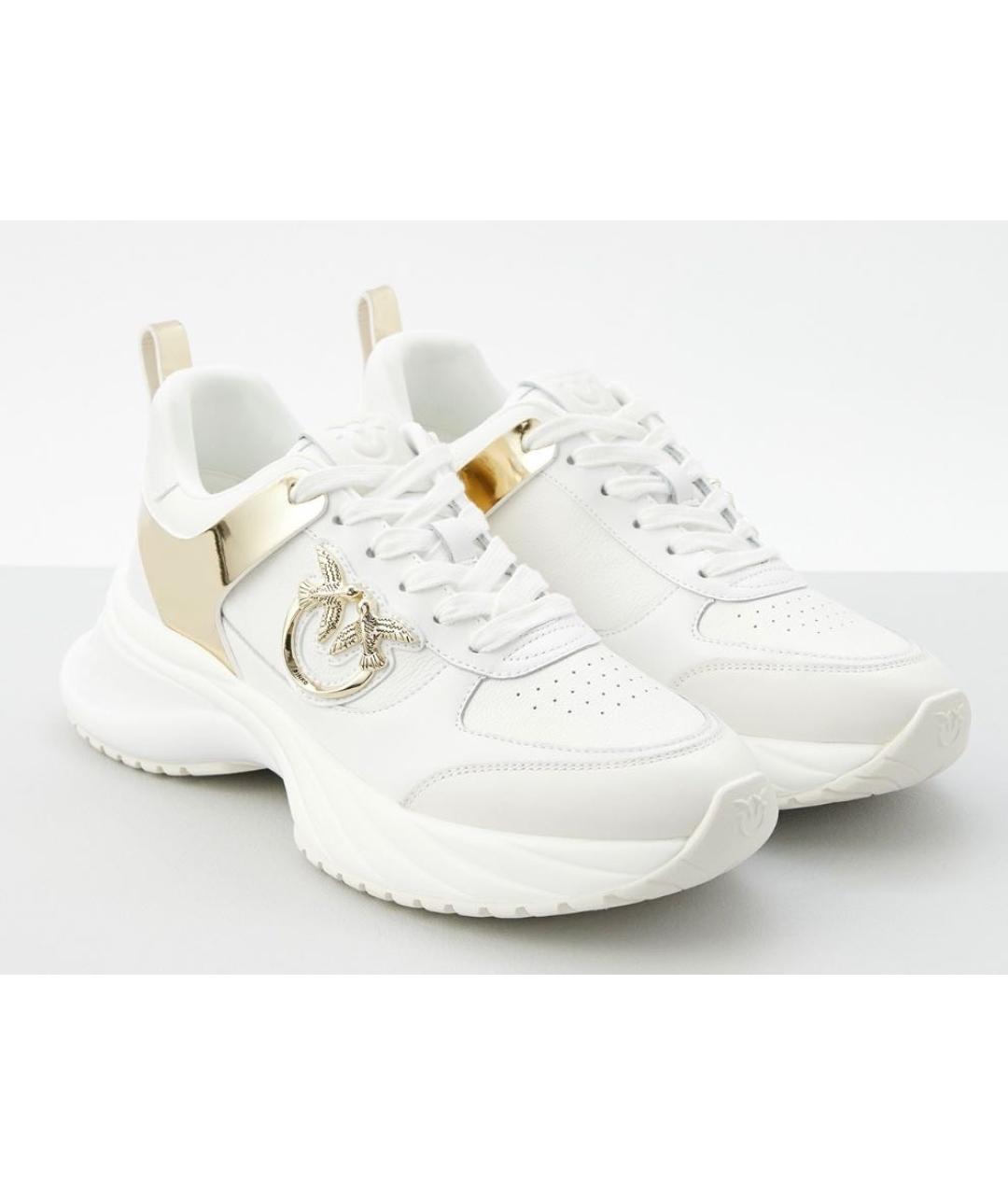 PINKO Белые кожаные кроссовки, фото 2
