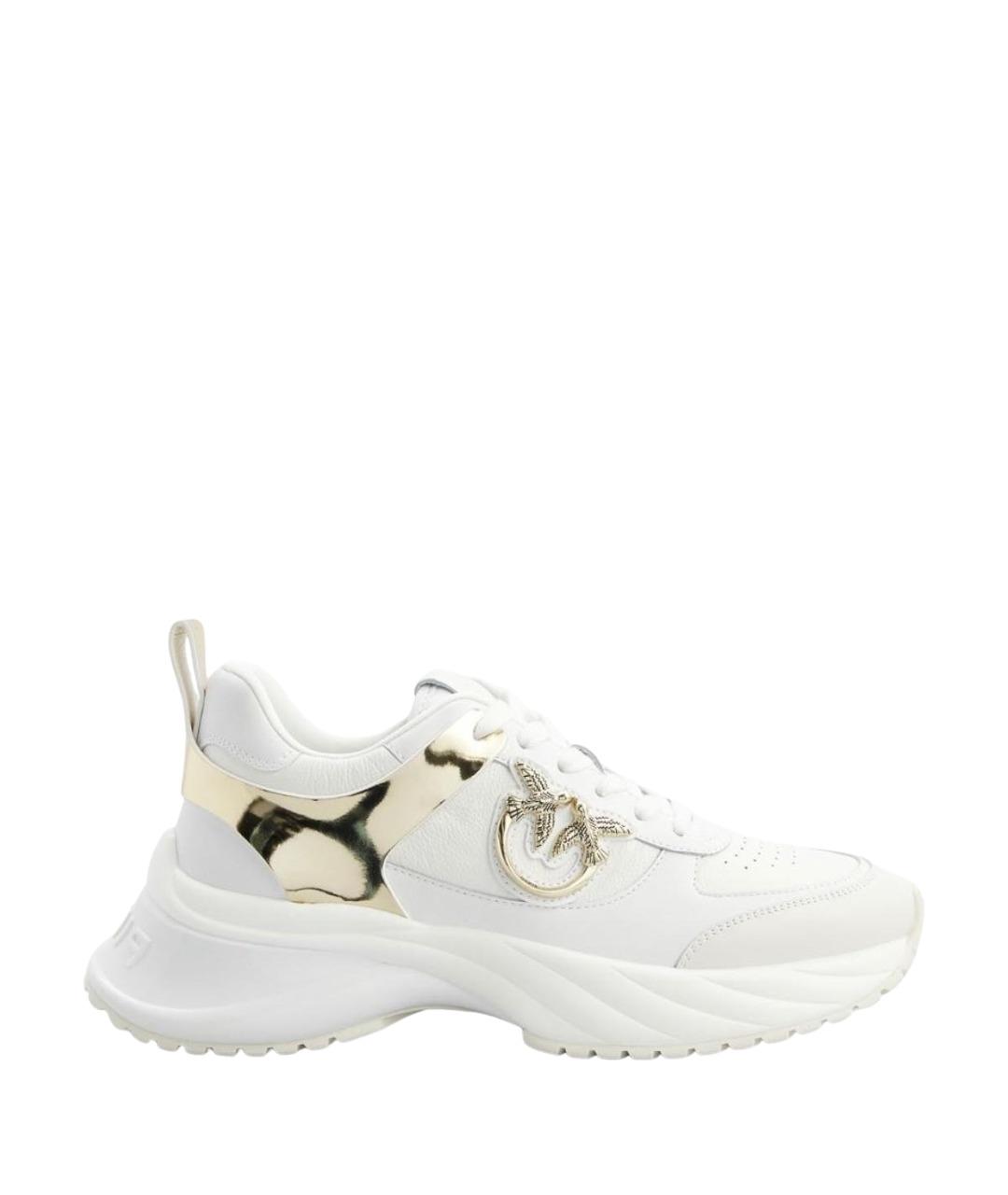PINKO Белые кожаные кроссовки, фото 1
