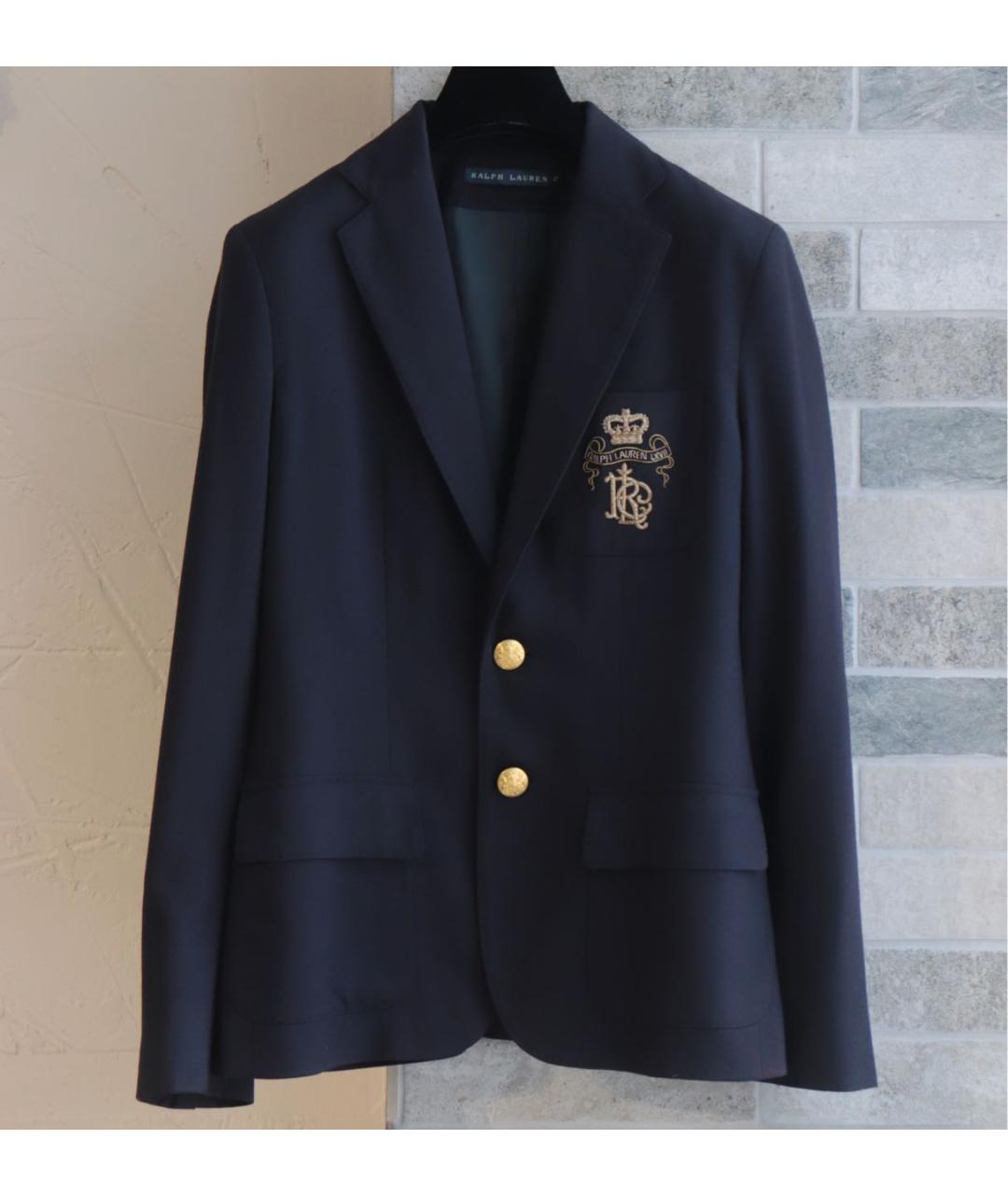 RALPH LAUREN Темно-синий шерстяной жакет/пиджак, фото 9