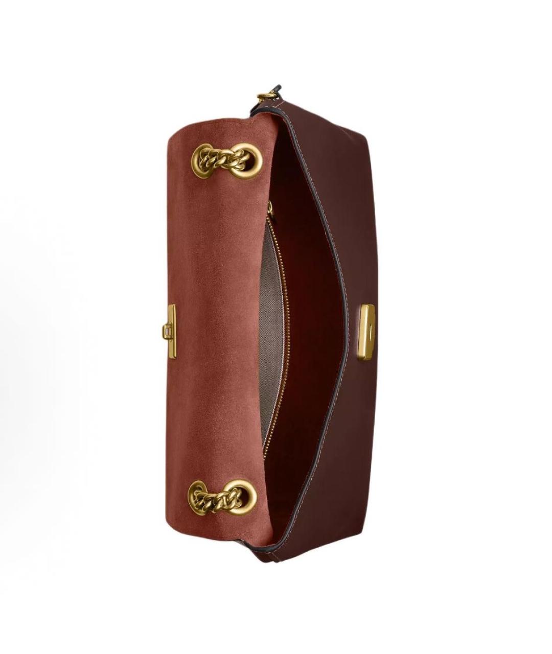 COACH Коричневая кожаная сумка через плечо, фото 3