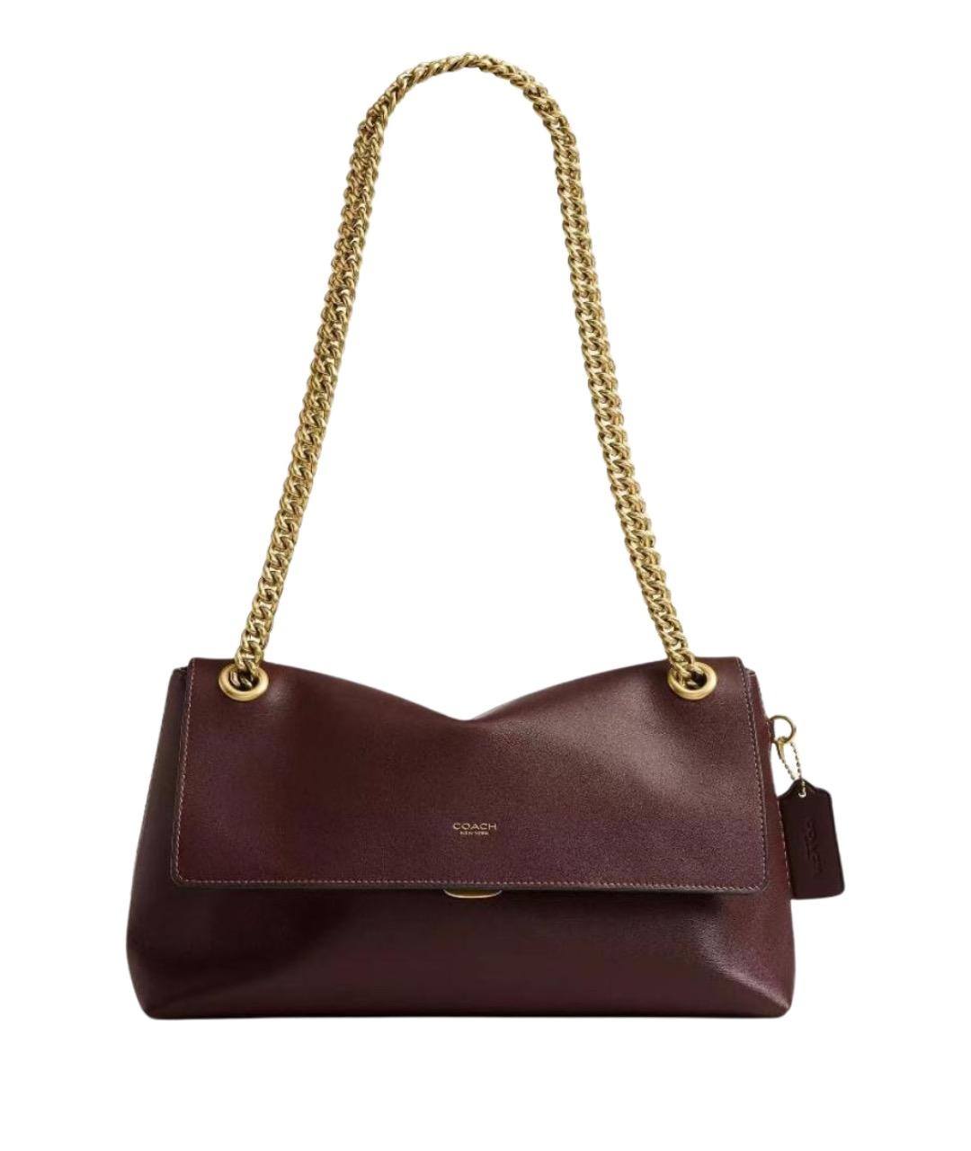 COACH Коричневая кожаная сумка через плечо, фото 1