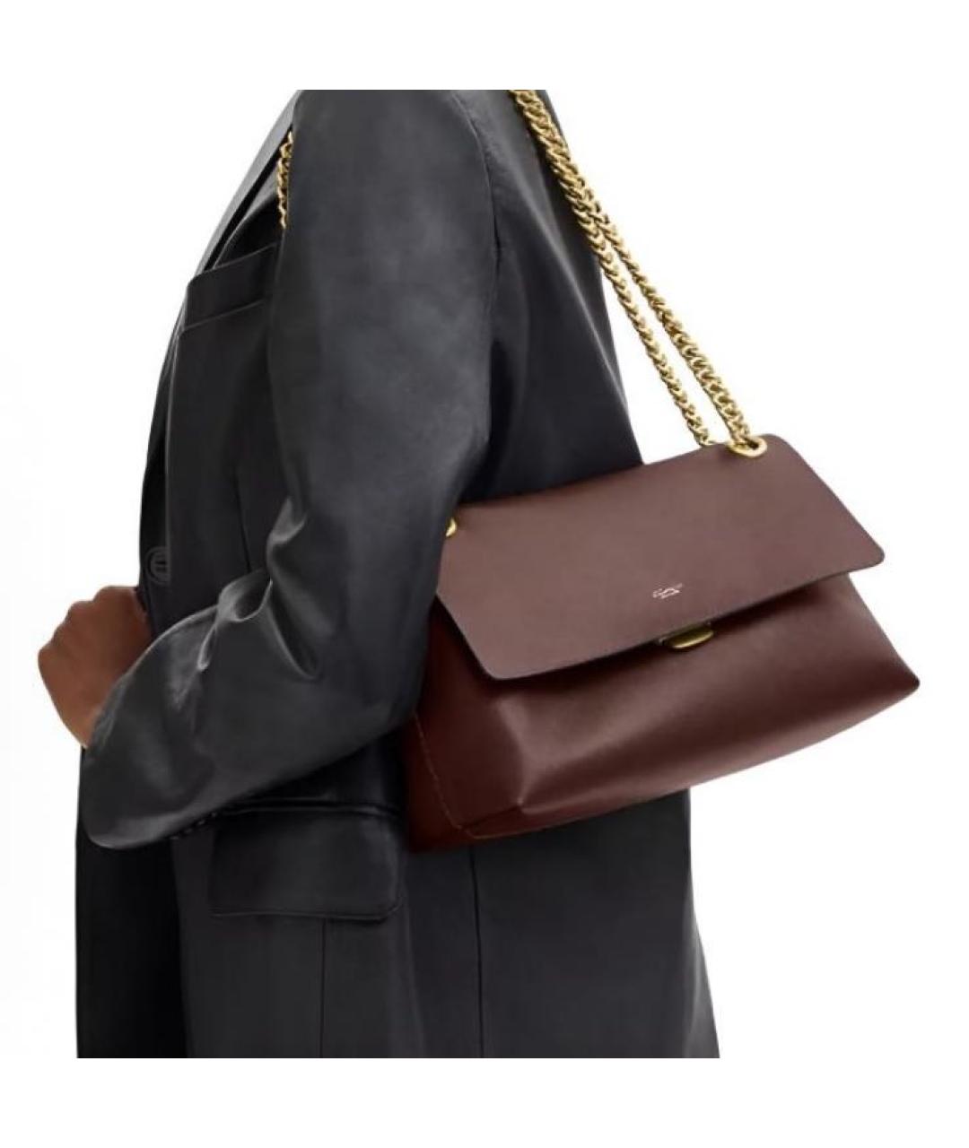 COACH Коричневая кожаная сумка через плечо, фото 5