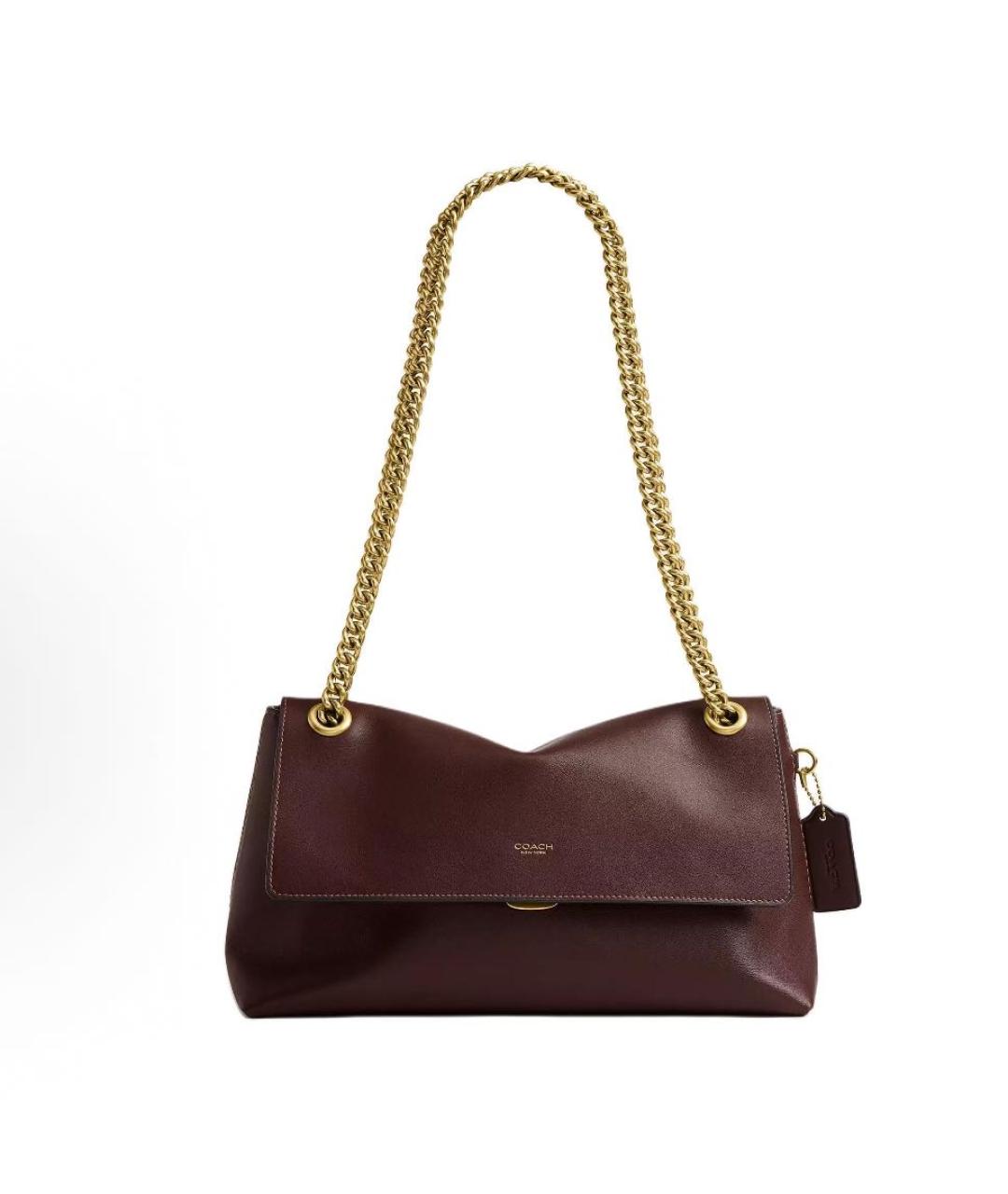 COACH Коричневая кожаная сумка через плечо, фото 9