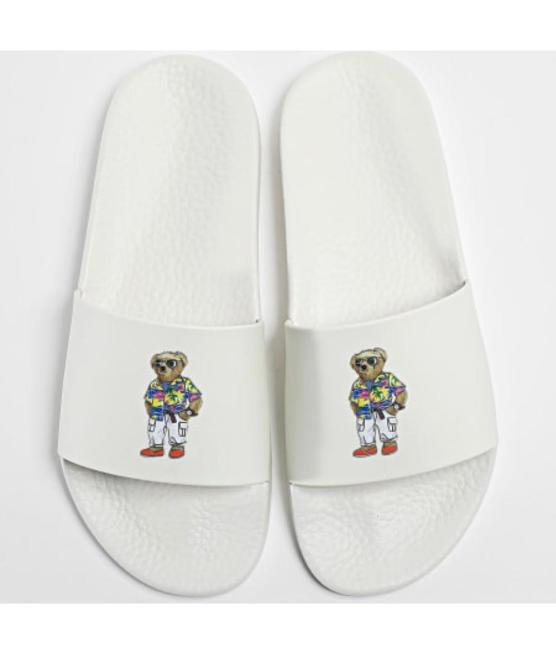 POLO RALPH LAUREN Белые резиновые шлепанцы, фото 2
