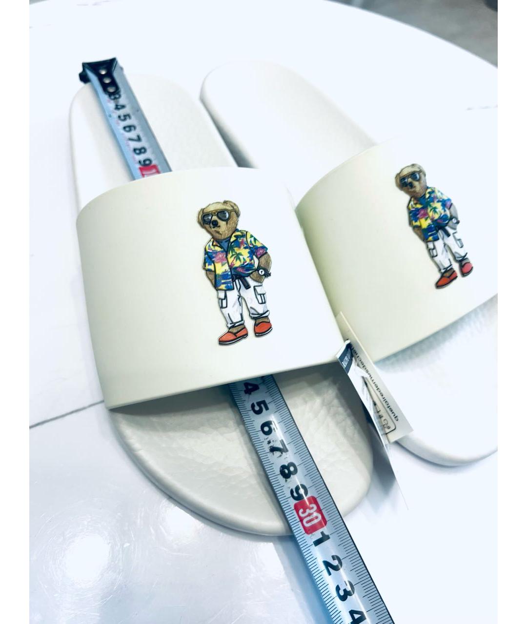 POLO RALPH LAUREN Белые резиновые шлепанцы, фото 8