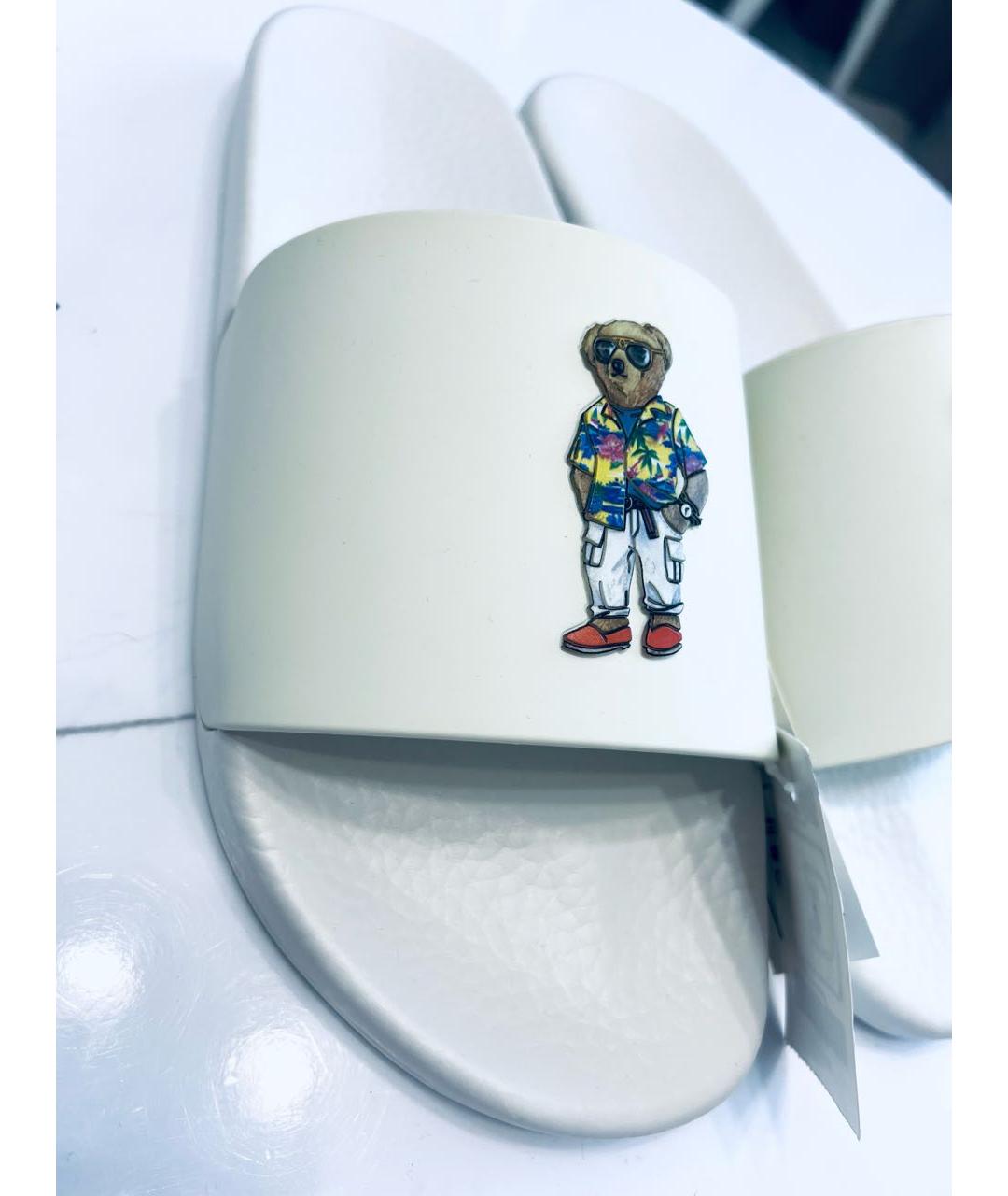 POLO RALPH LAUREN Белые резиновые шлепанцы, фото 7