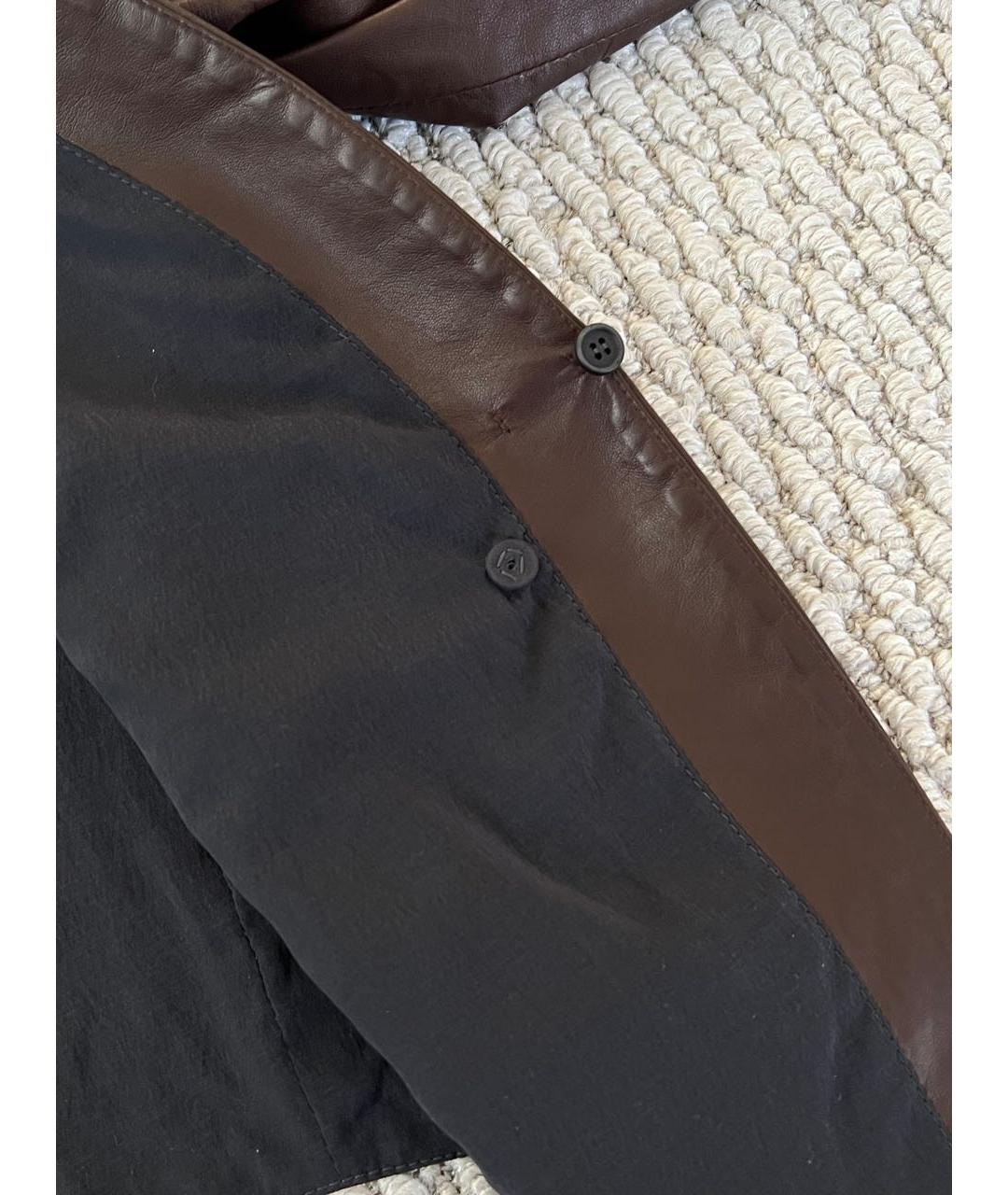 BRUNELLO CUCINELLI Коричневая кожаная куртка, фото 6