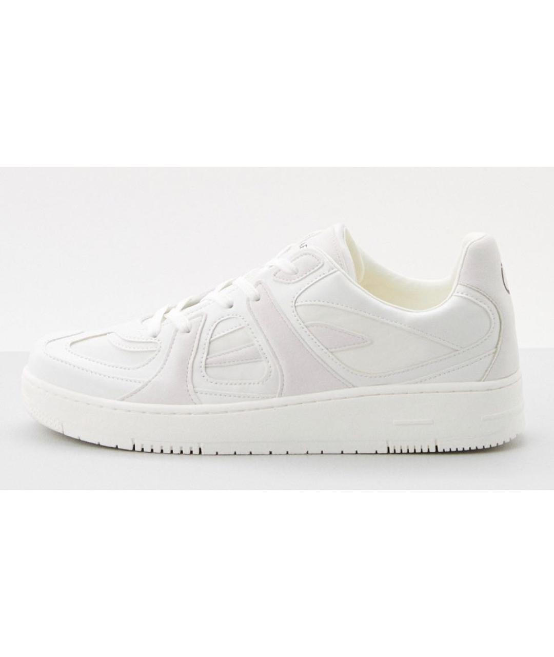 TRUSSARDI Белые кожаные низкие кроссовки / кеды, фото 9