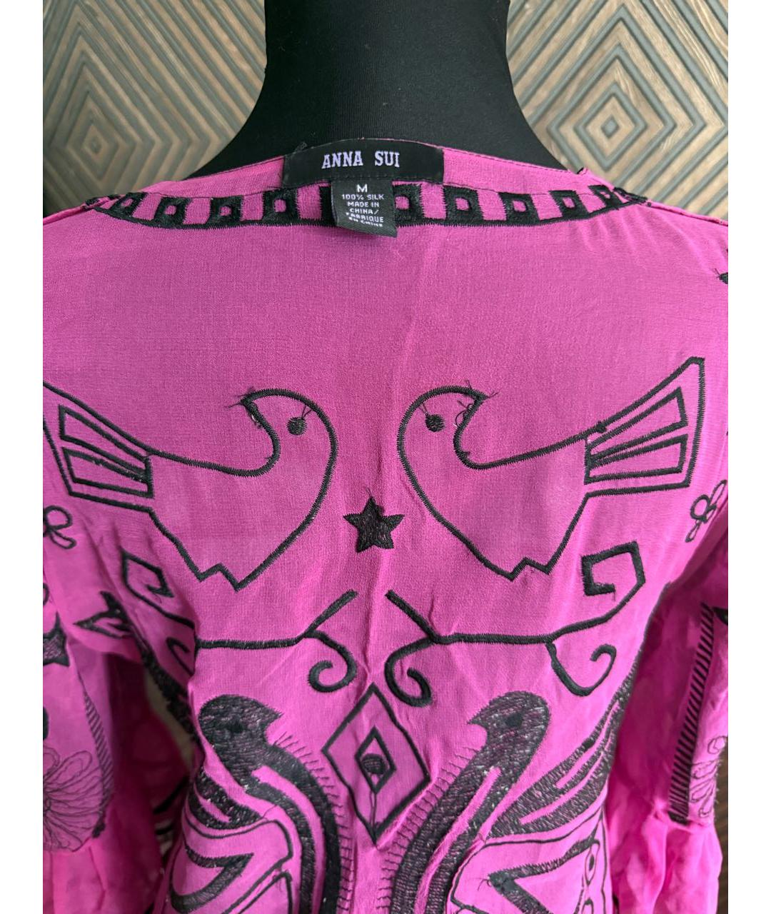 ANNA SUI Мульти шелковое повседневное платье, фото 3