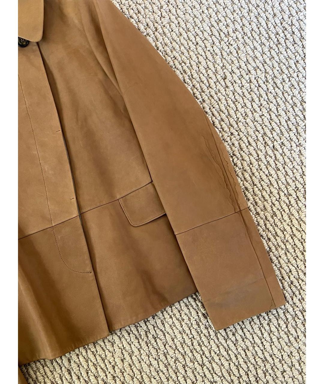 BRUNELLO CUCINELLI Коричневая кожаная куртка, фото 4