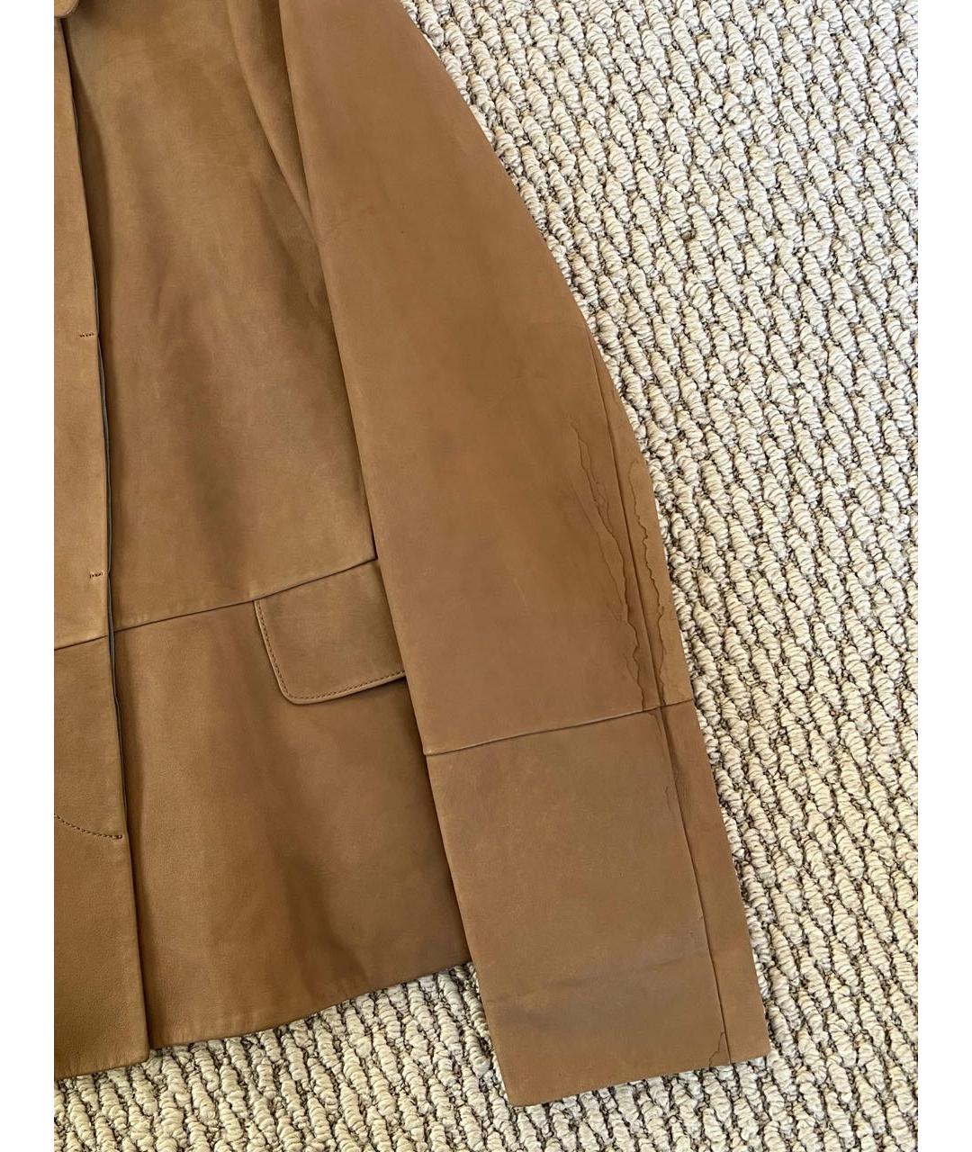 BRUNELLO CUCINELLI Коричневая кожаная куртка, фото 5
