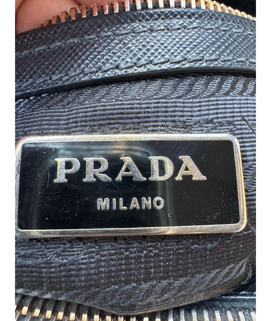 PRADA Черная кожаная сумка с короткими ручками, фото 7