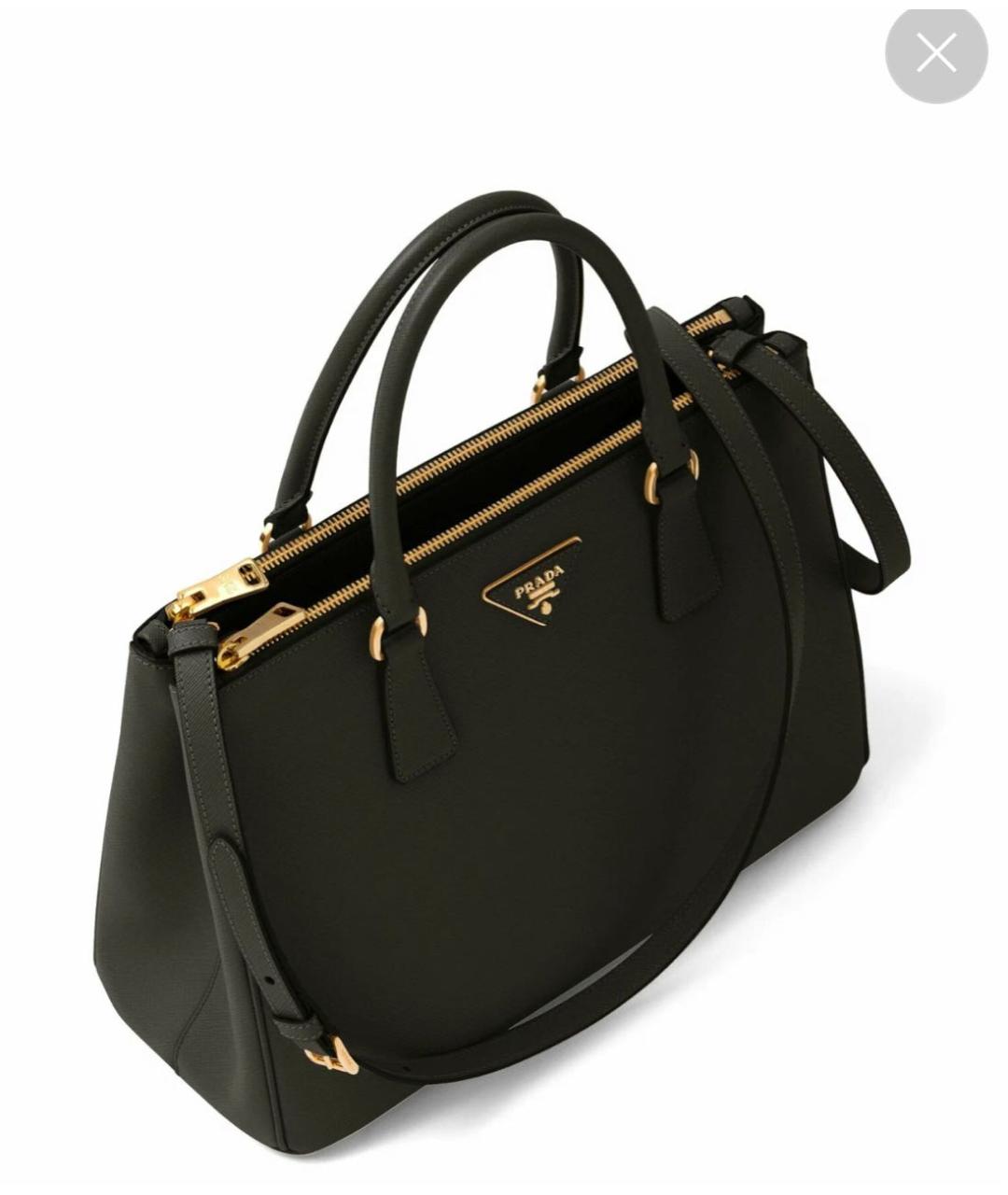 PRADA Черная кожаная сумка с короткими ручками, фото 2