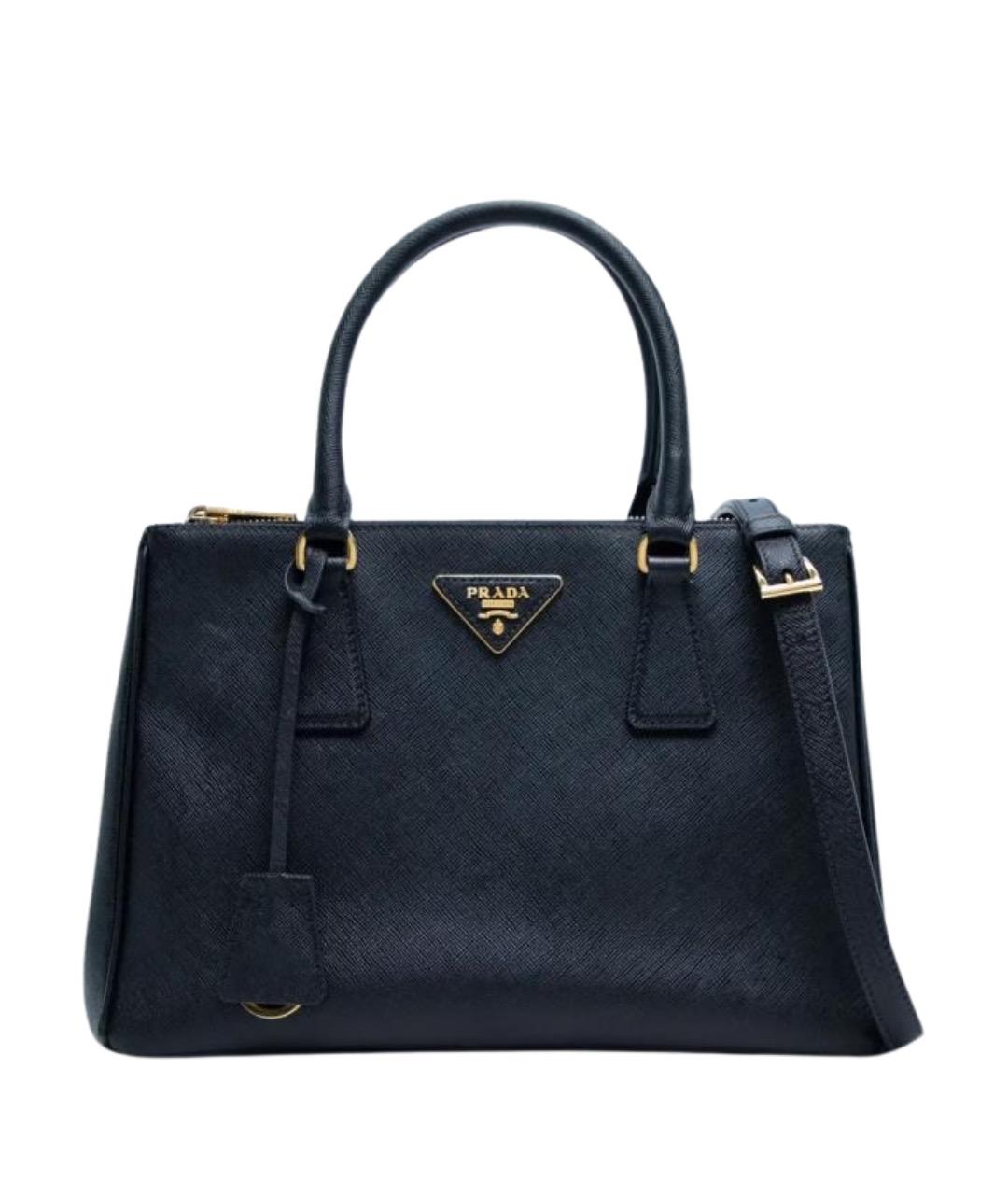 PRADA Черная кожаная сумка с короткими ручками, фото 1