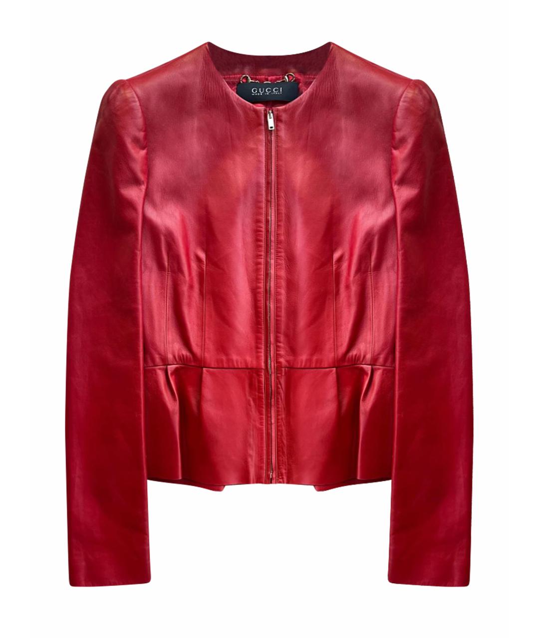 GUCCI Красная кожаная куртка, фото 1