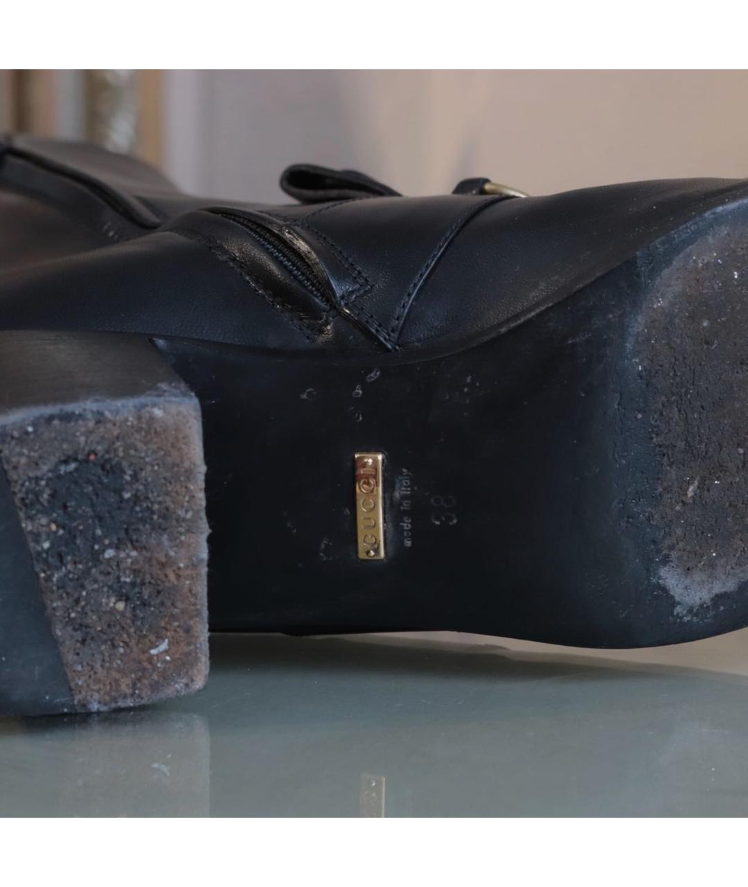 GUCCI Черные кожаные полусапоги, фото 6