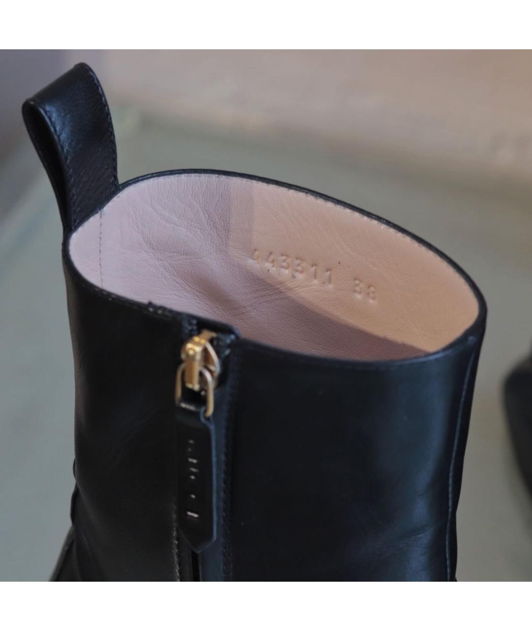 GUCCI Черные кожаные полусапоги, фото 5