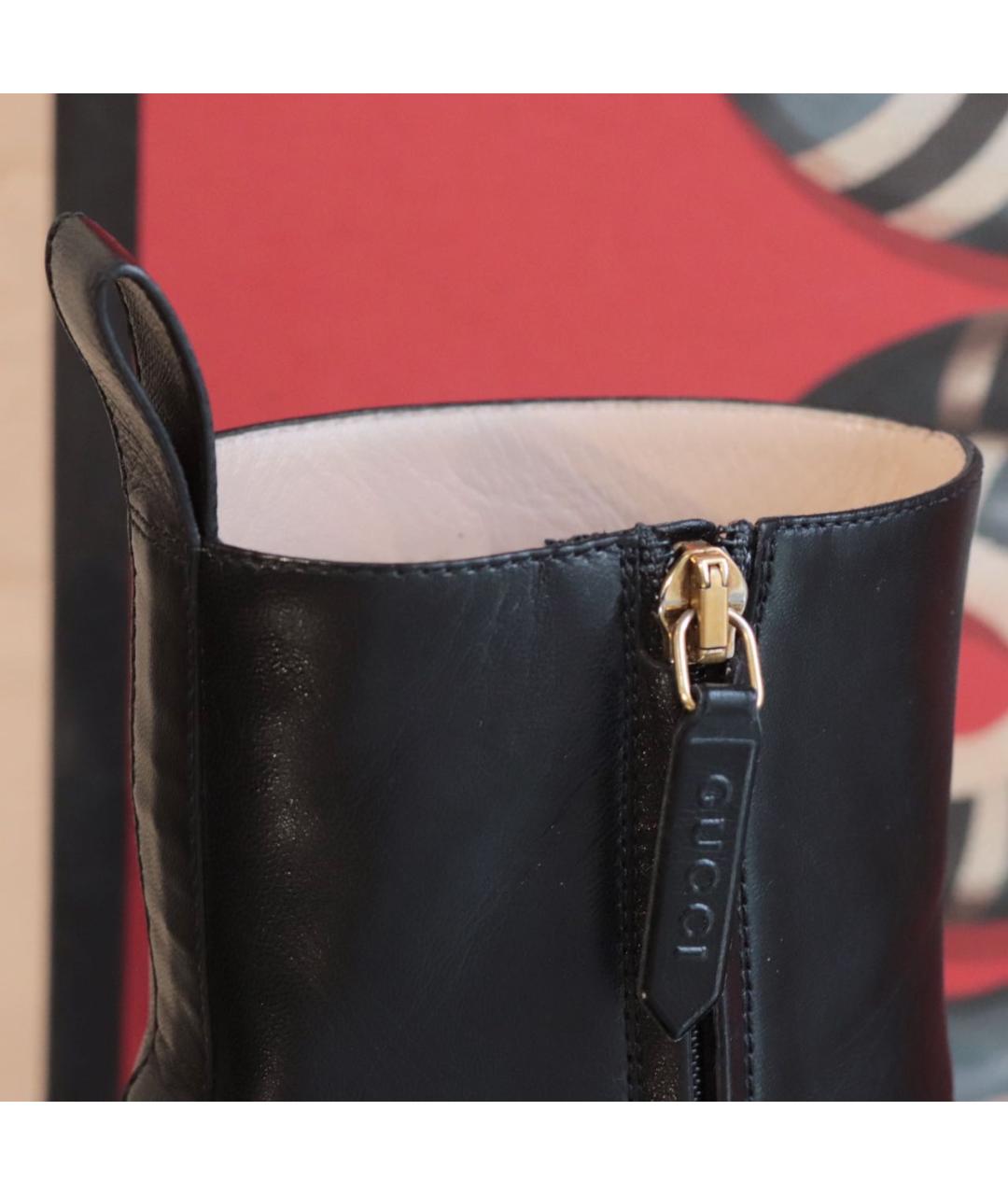GUCCI Черные кожаные полусапоги, фото 4