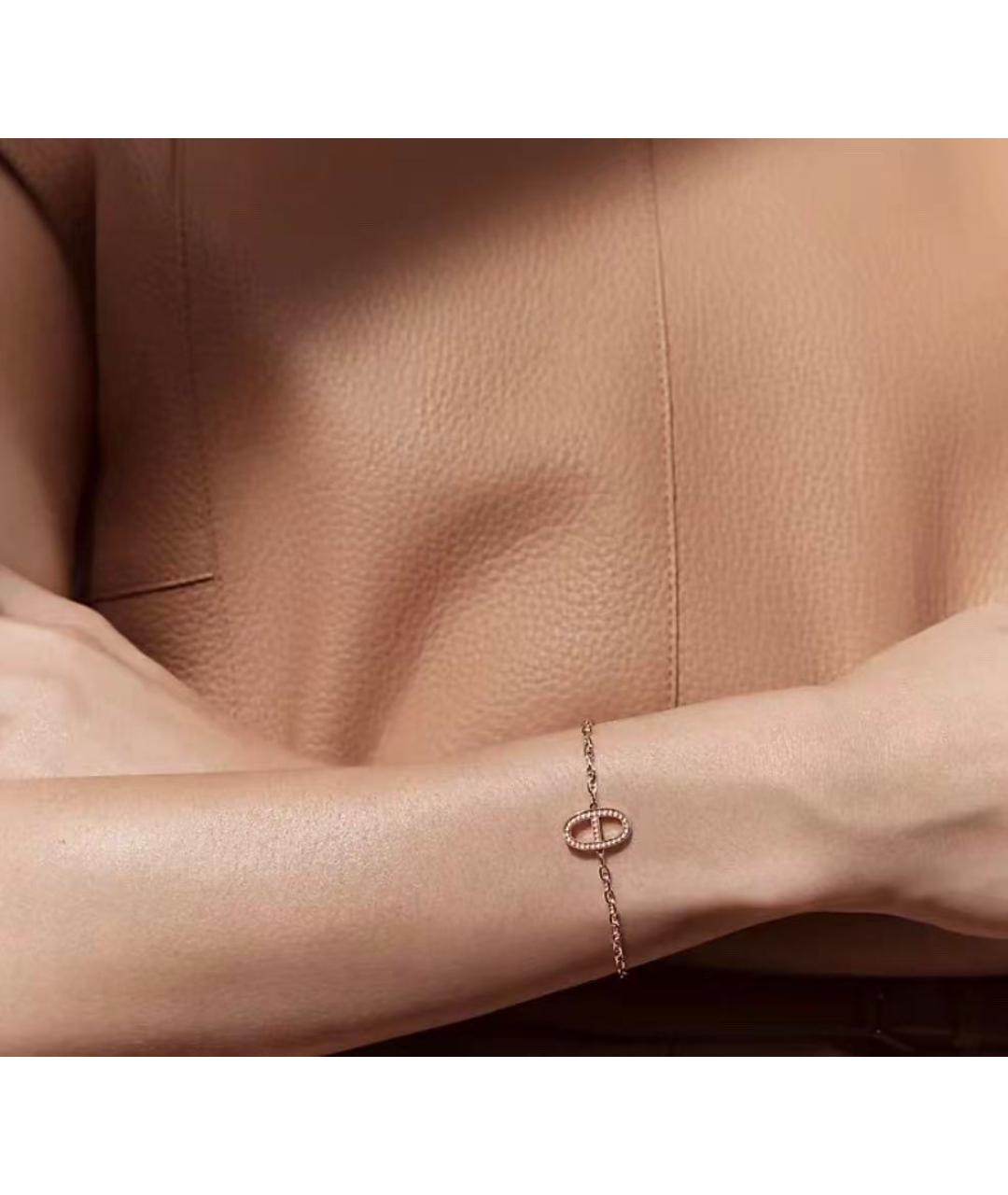 HERMES Золотой браслет из розового золота, фото 5