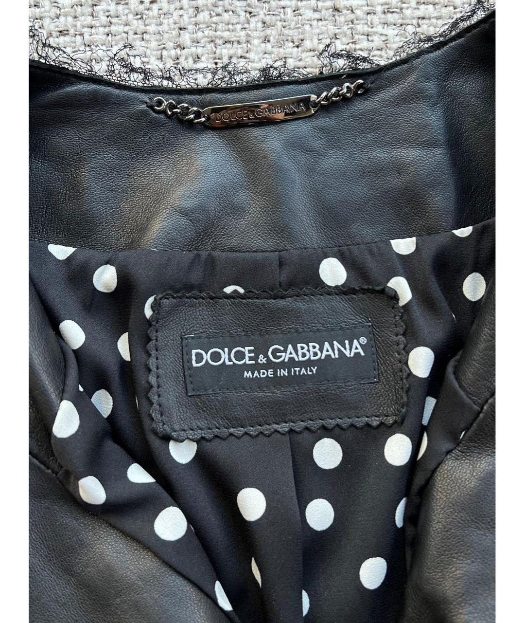 DOLCE&GABBANA Черная кожаная куртка, фото 2