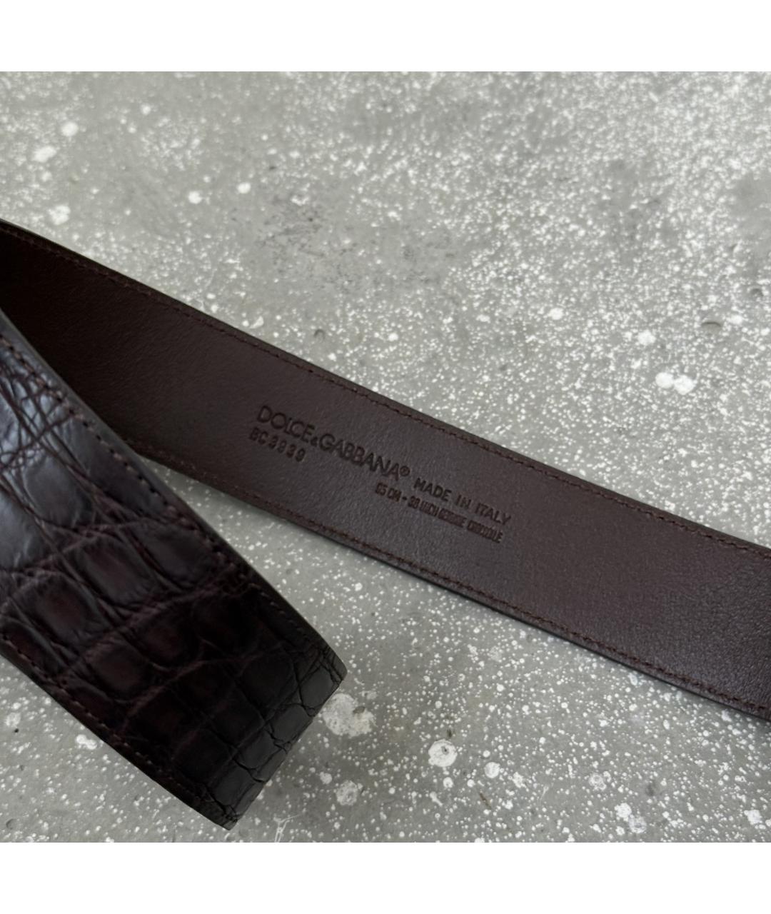 DOLCE&GABBANA Коричневый кожаный ремень, фото 3