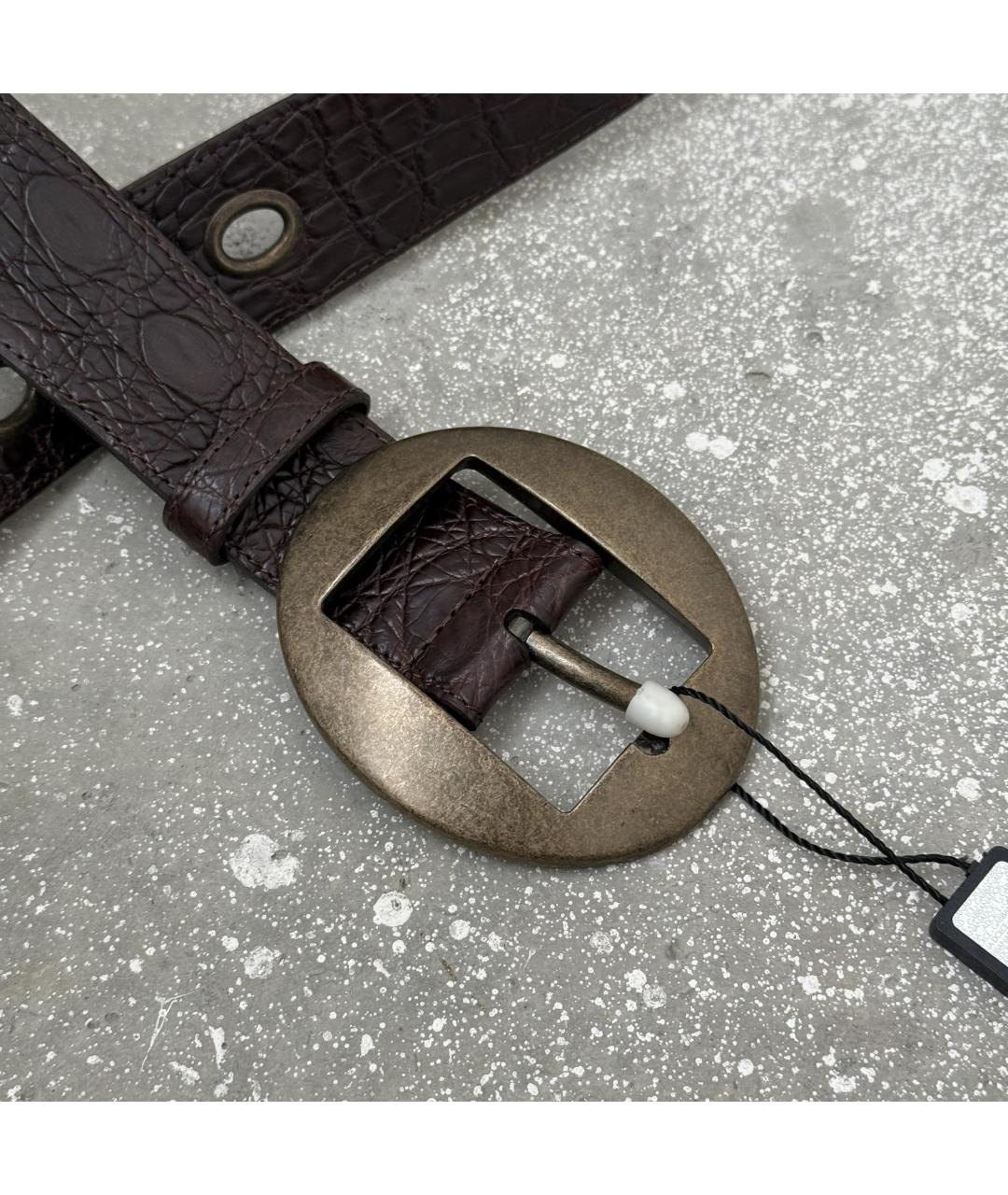 DOLCE&GABBANA Коричневый кожаный ремень, фото 5