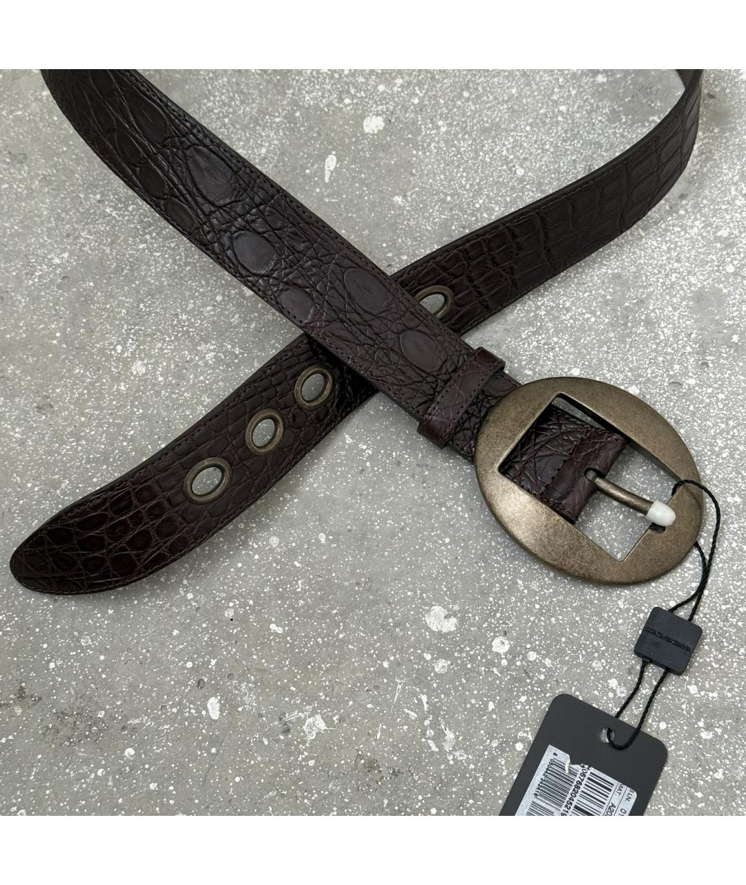 DOLCE&GABBANA Коричневый кожаный ремень, фото 4